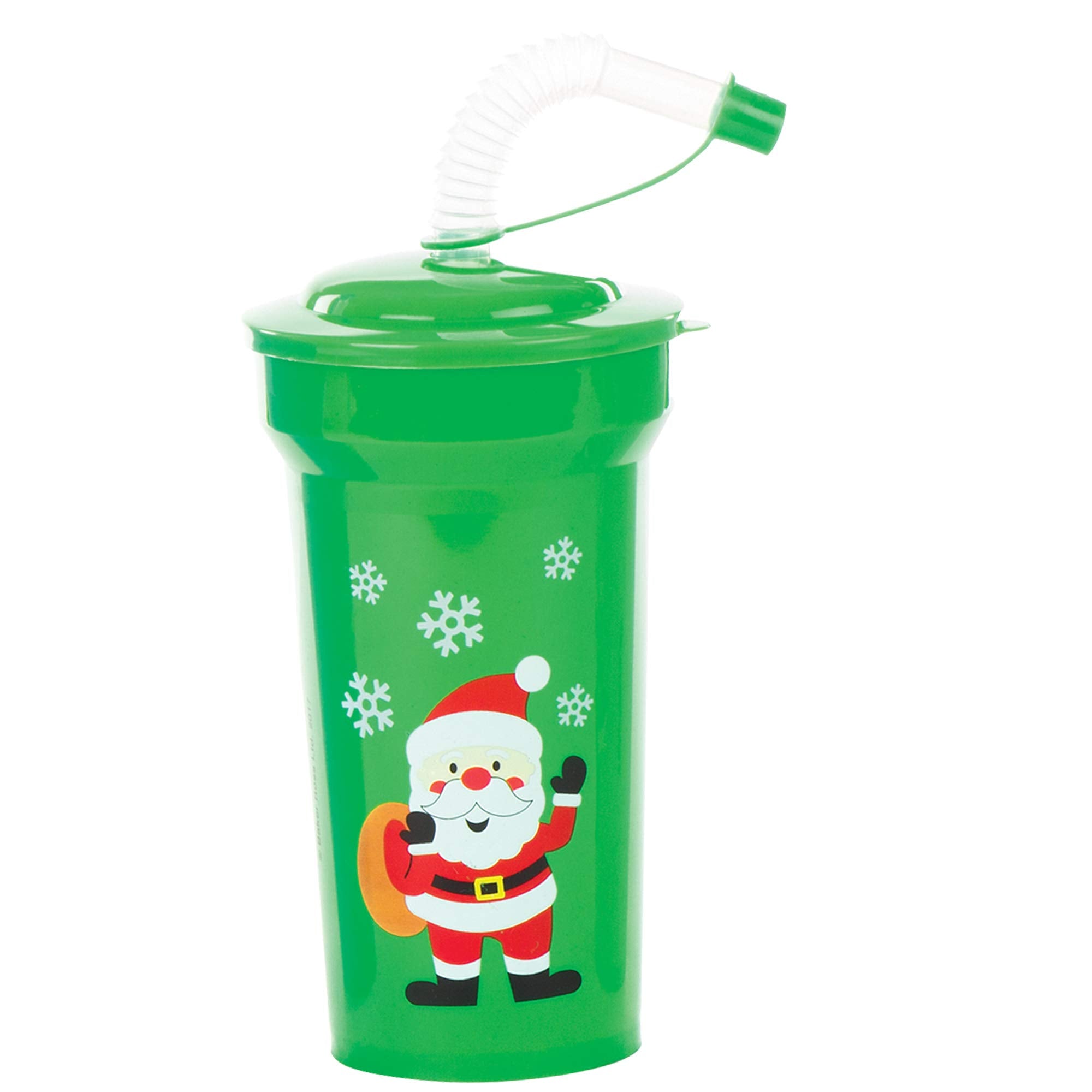Baker Ross AV808 Christmas Bendy Straw Cups - Assorted Fun Drinkware for Kids 12