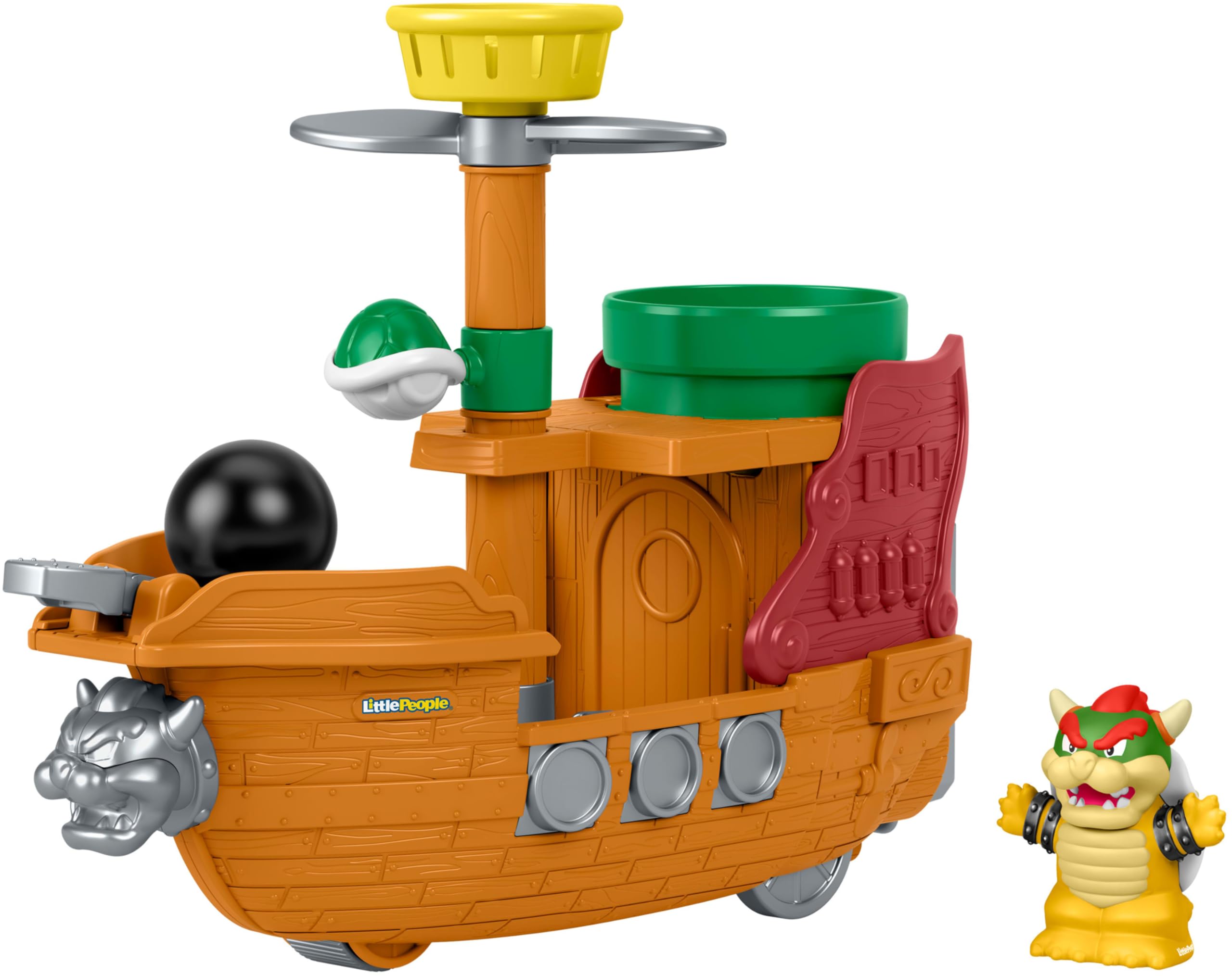 Fisher-Price Little People Toddler Toy My Mario Bowser’s Airship Playset wi 1