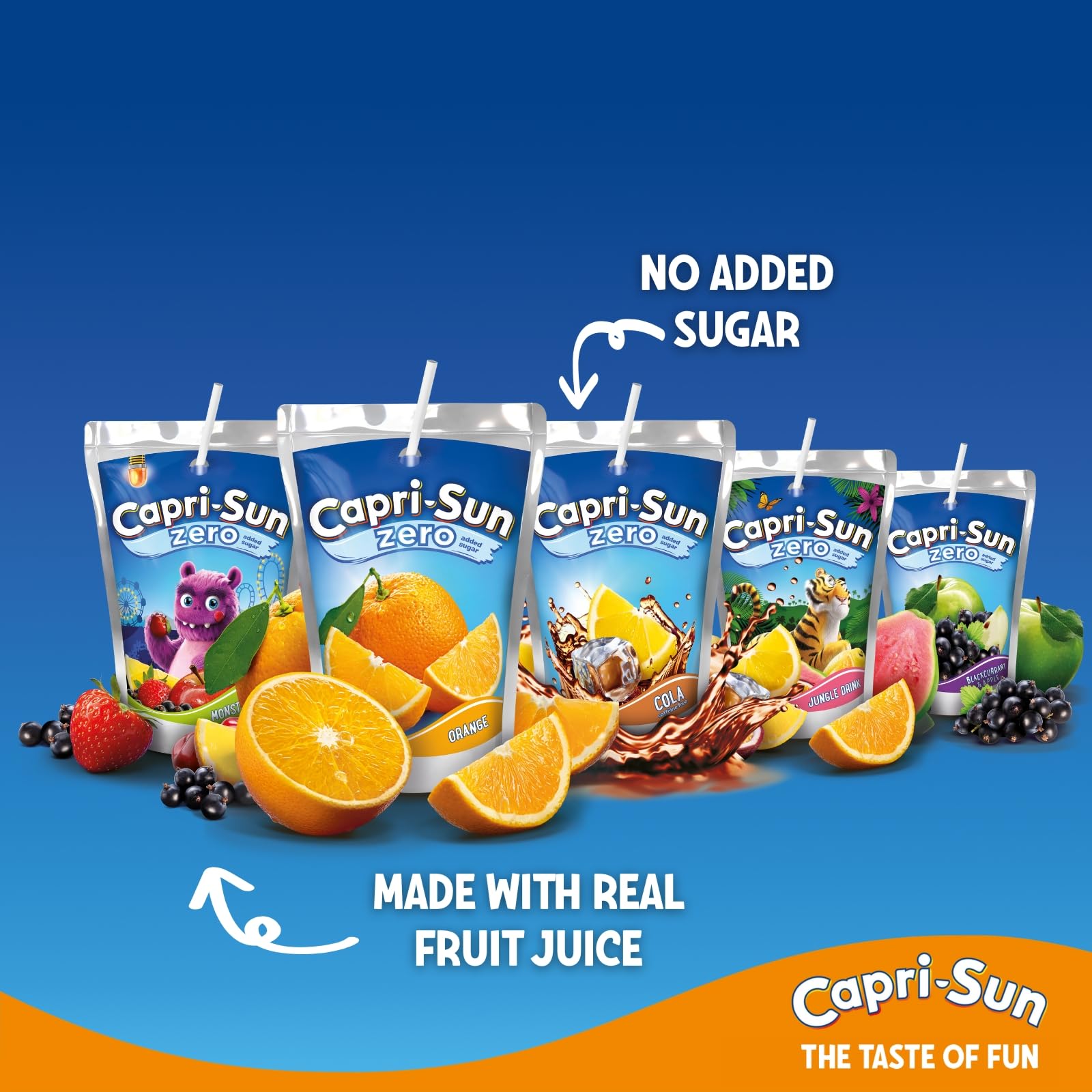 Capri-Sun Zero Jungle Kids Juice Drink (8 x 200ml) - No Added Sugar, Made with Real Fruit Juice 9