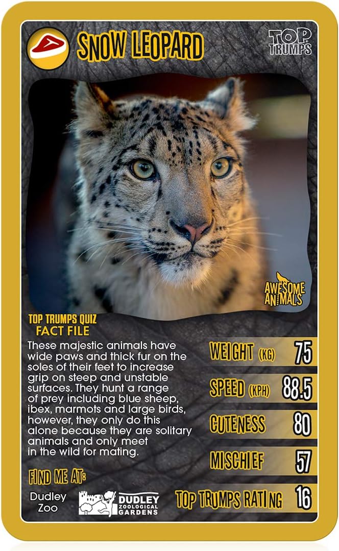Awesome Animals Top Trumps Card Game