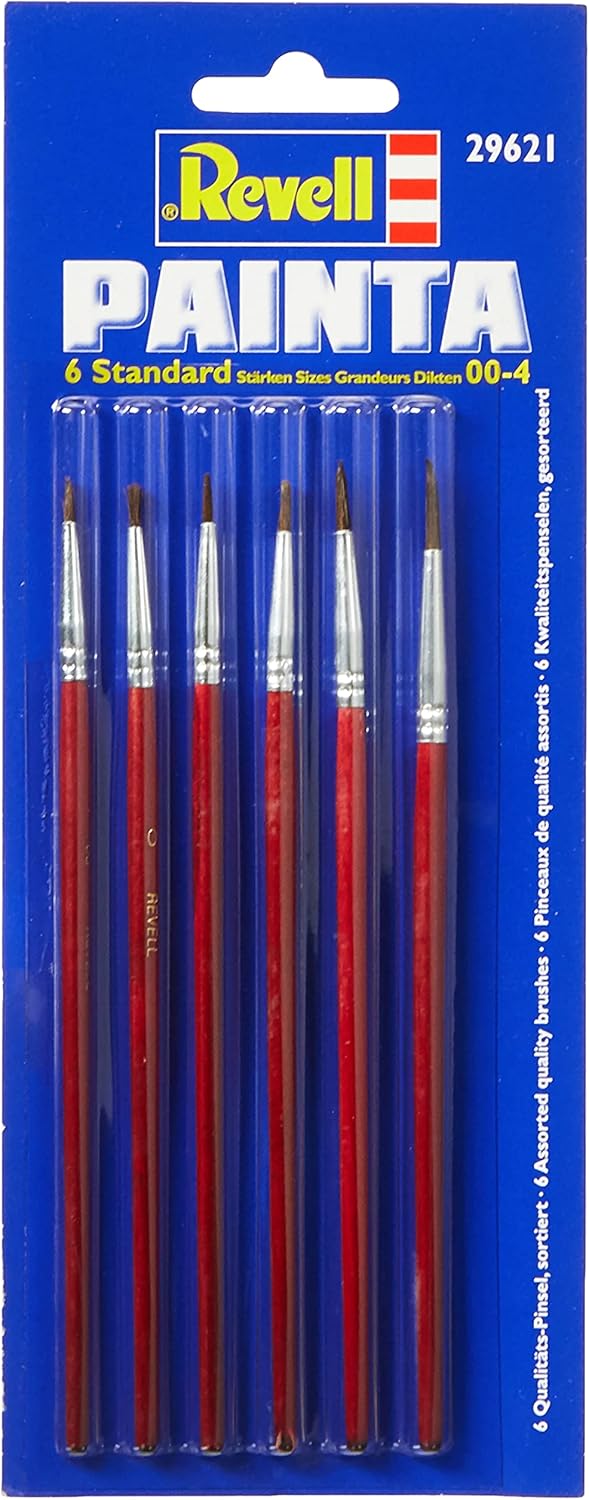 Revell Painta Standard Paint Brush Set - 6 Piece Art Brush Kit for Modeling & Crafts 1