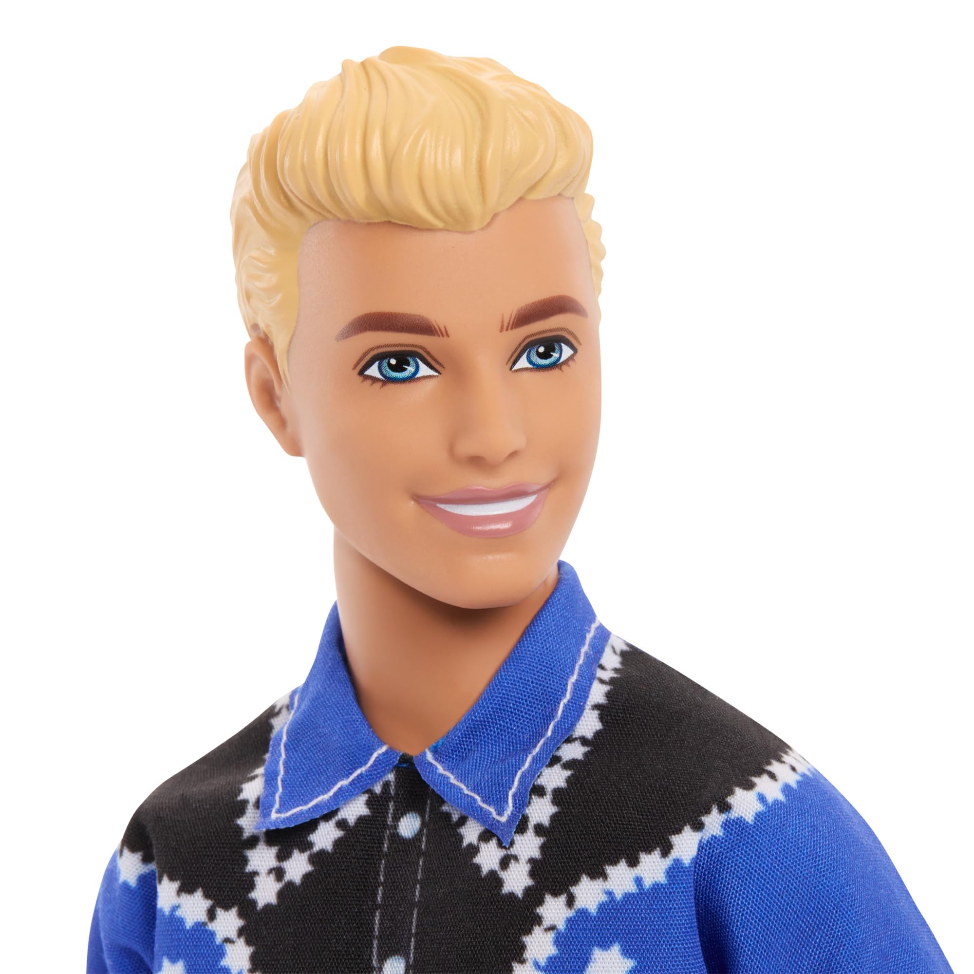 Barbie Fashionistas Ken Doll #226 - Western-Inspired Outfit with Blue & Black Shirt, White Pants & Black Boots 6