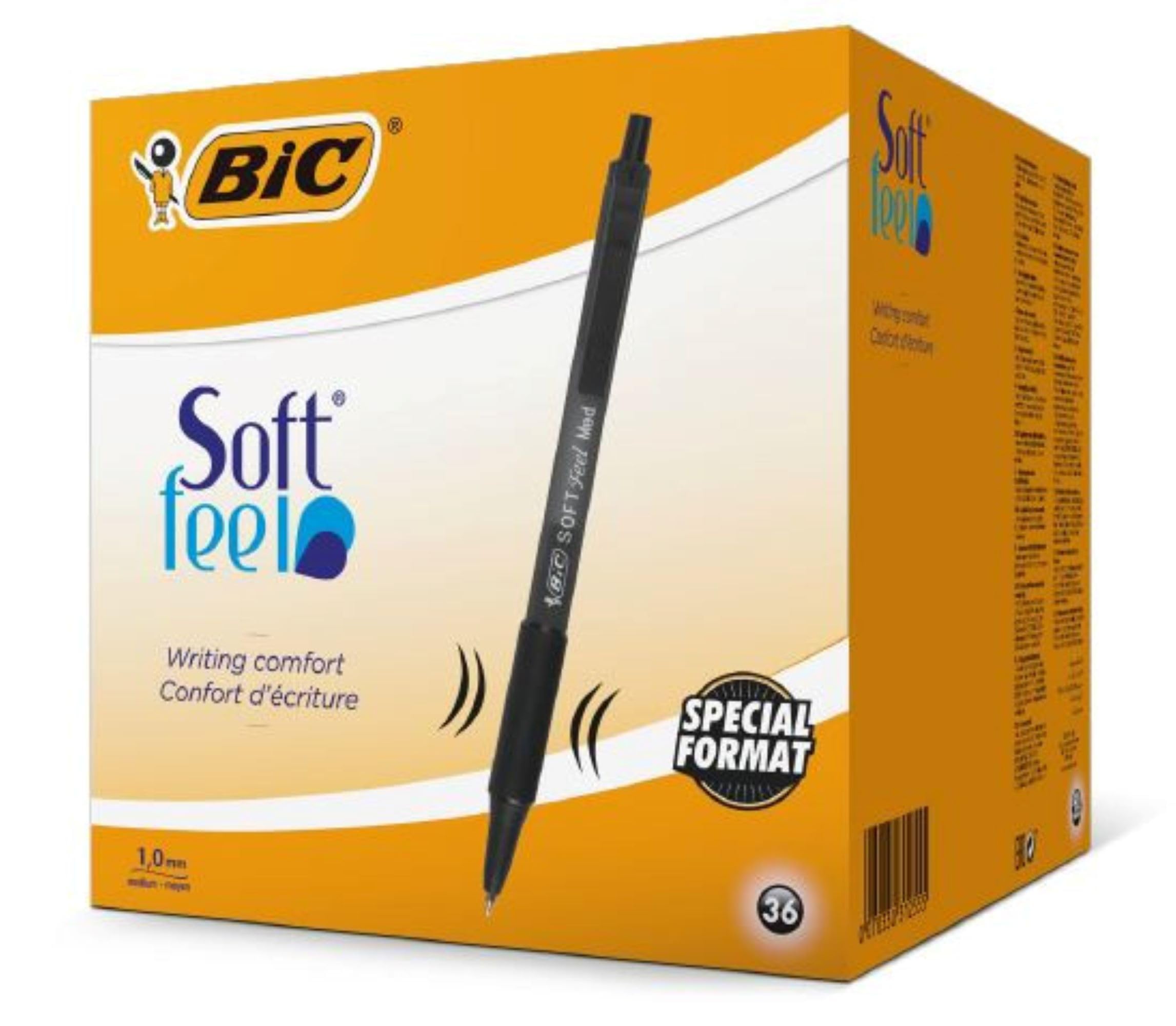BIC Soft Feel Retractable Ballpoint Pens - Black Ink, 1.0 mm Medium Point | Comfort Grip | 36 Count 1