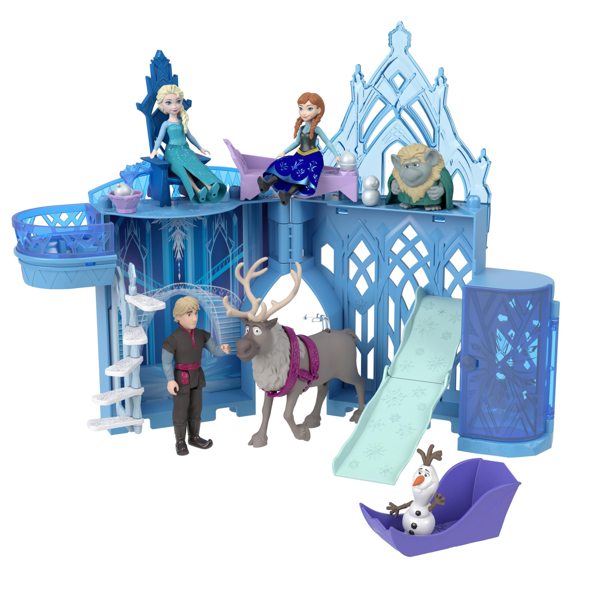 Mattel Disney Frozen Elsa's Ice Palace Stackable Playset with Small Doll and 8 Pieces 1