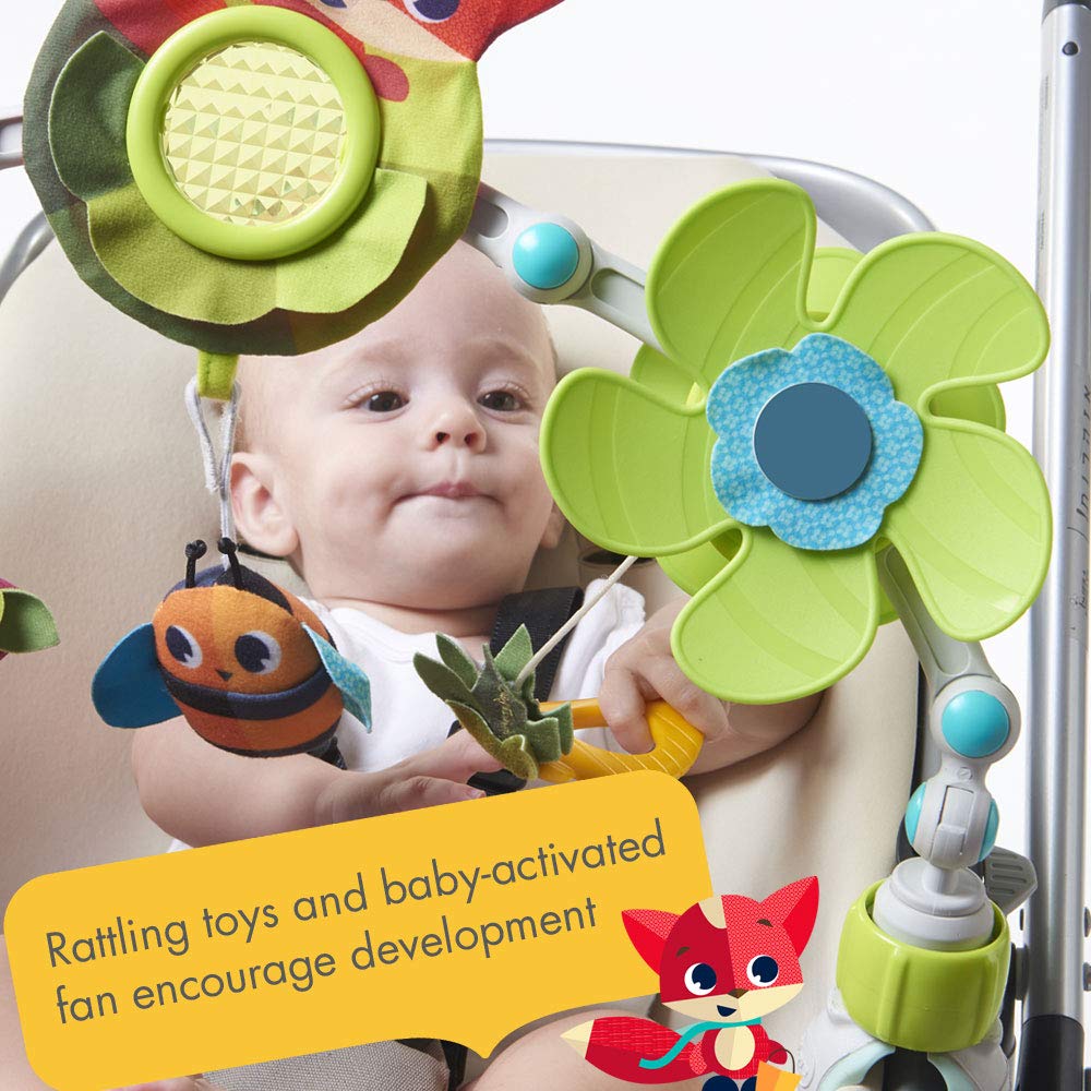 Tiny Love Sunny Stroll Activity Arch - Rattle Toys, Crinkly Textures, Baby-Activated Fan | 0m+ 3