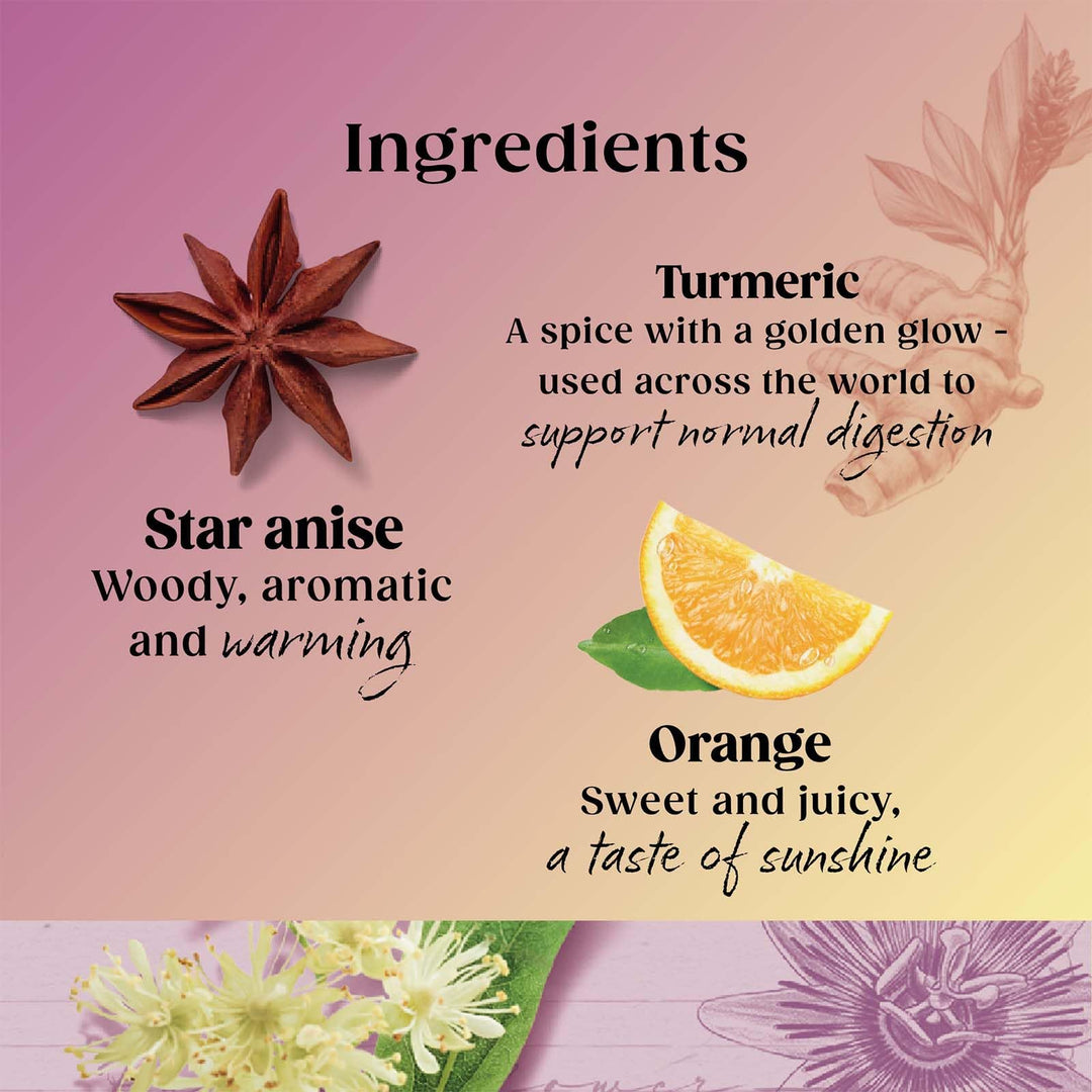 Twinings Superblends Turmeric Tea - Orange & Star Anise Herbal Infusion, 80 Biodegradable Tea Bags