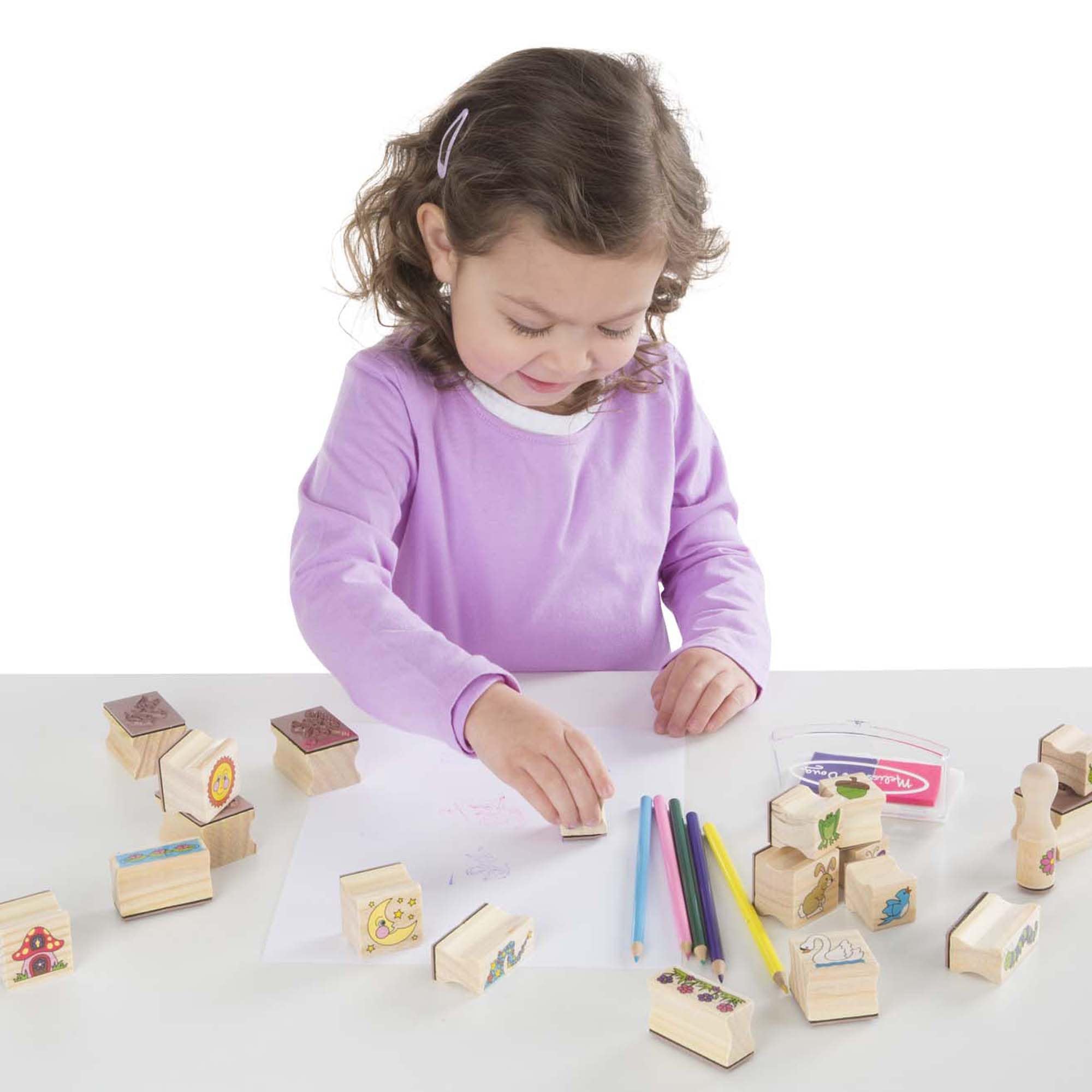 Melissa & Doug Stamp-a-Scene Fairy Garden - Wooden Stamp Set for Kids 4+ 16