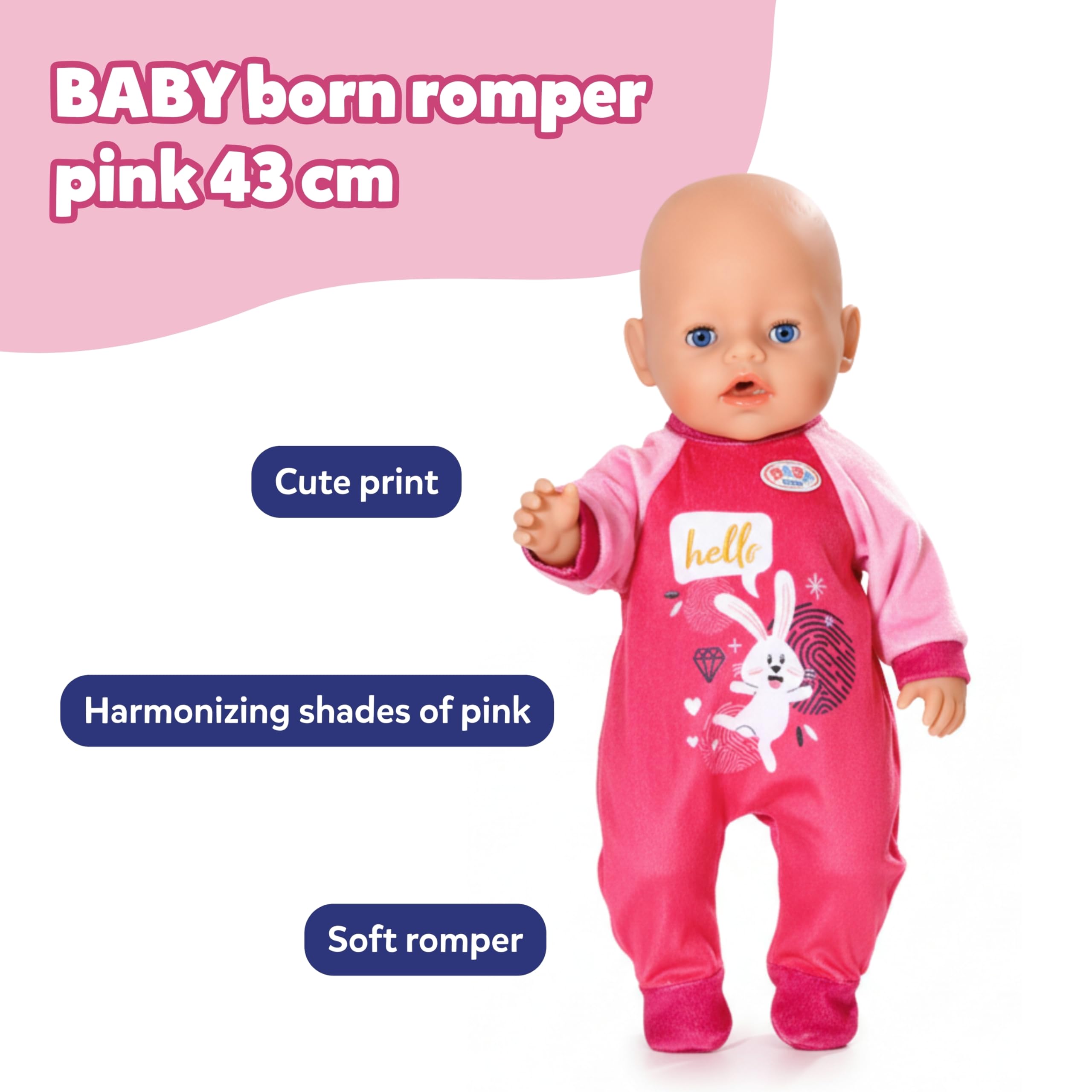BABY born Nightfriends for babies Romper Pink 43cm (832646) 2