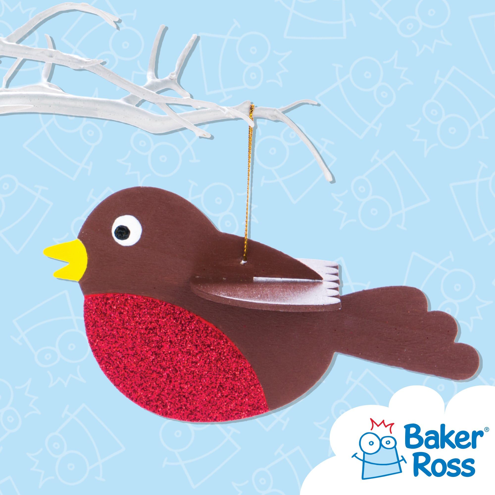 Baker Ross 3D Wooden Birds Craft Kit - Pack of 6 | Paint Your Own | Ages 3+ 6