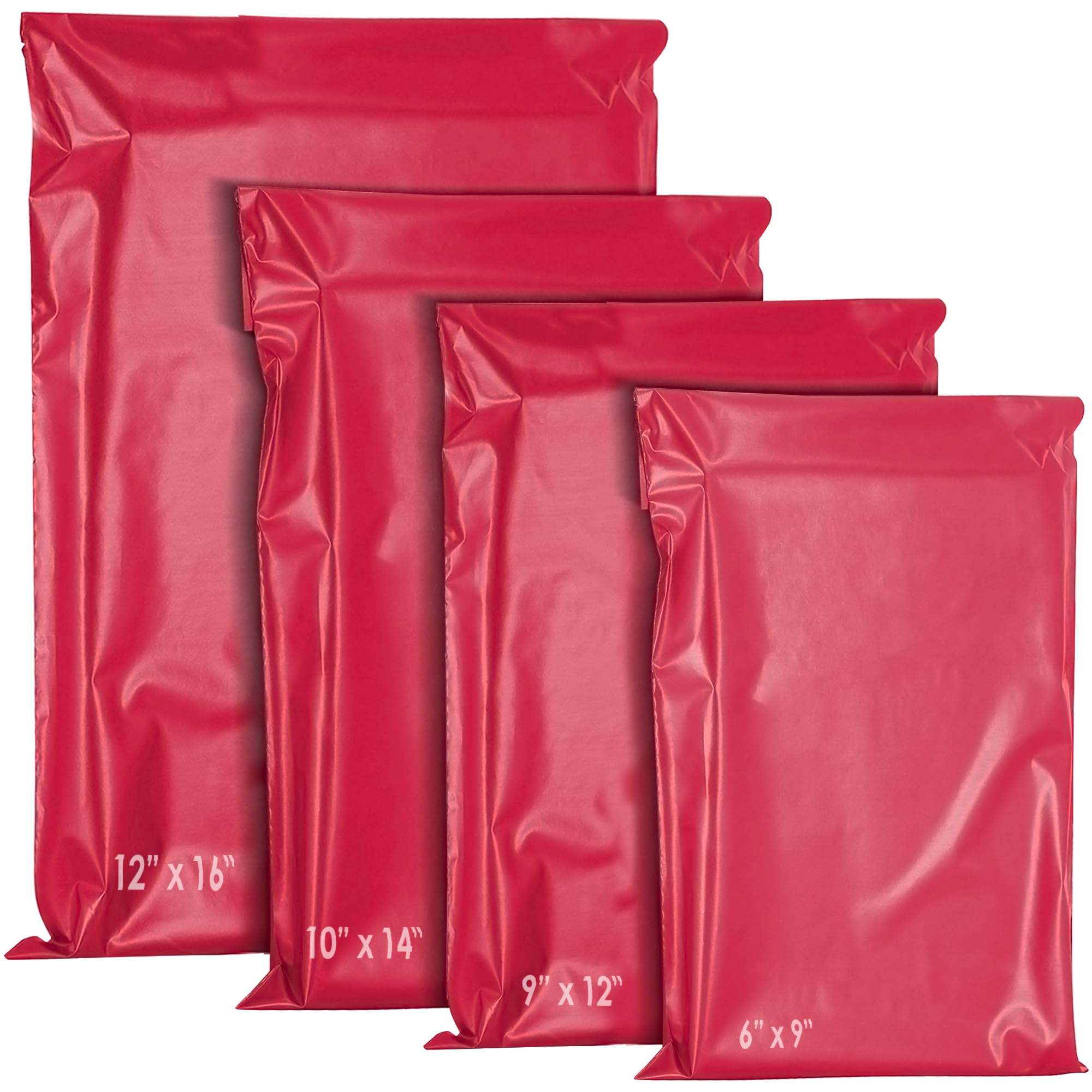 YUNJU 60 Mixed Size Plastic Mail Bags - Self-Seal, Waterproof, Non-Transparent | 6x9 to 12x16 Inch 1