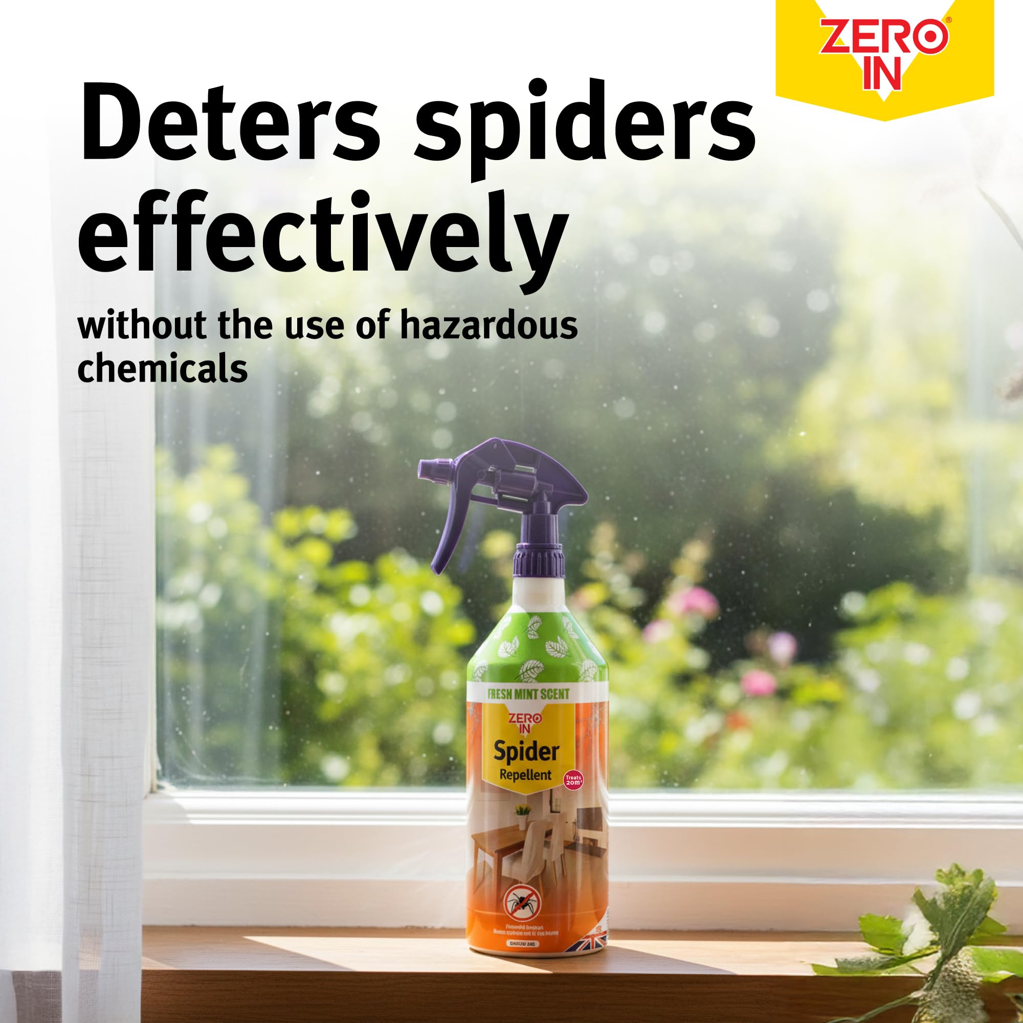 Zero In Spider Repellent - Indoor Peppermint Oil Spray | Non-Toxic | 1L Ready-to-Use 3