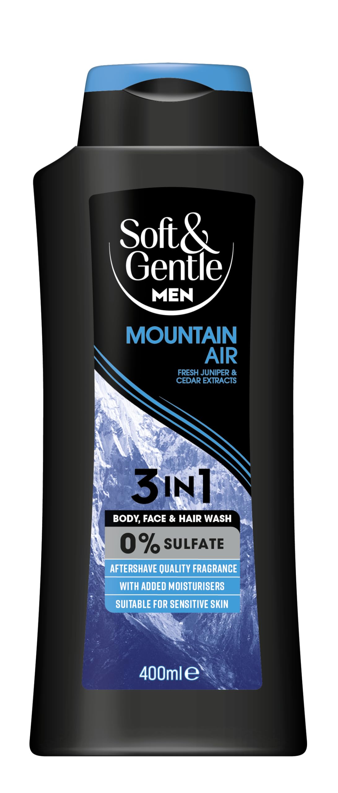 Soft & Gentle Men Mountain Air 3 in 1 Sulfate Free Shower Gel | 400ml | Dermatologist Approved 1