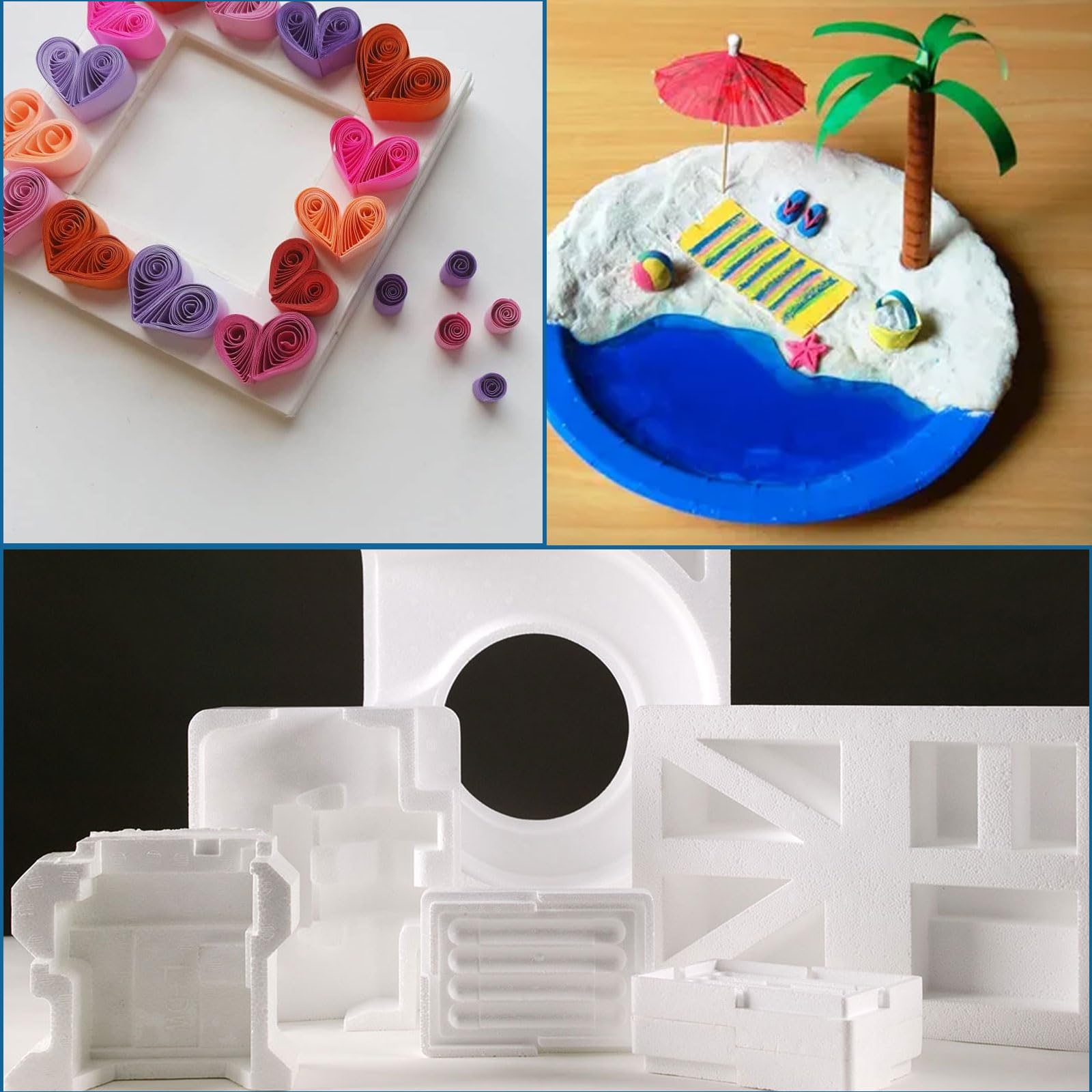 ASelected 12-Pack Foam Boards - 30x30x2CM Polystyrene Blocks for Crafts & Projects 7