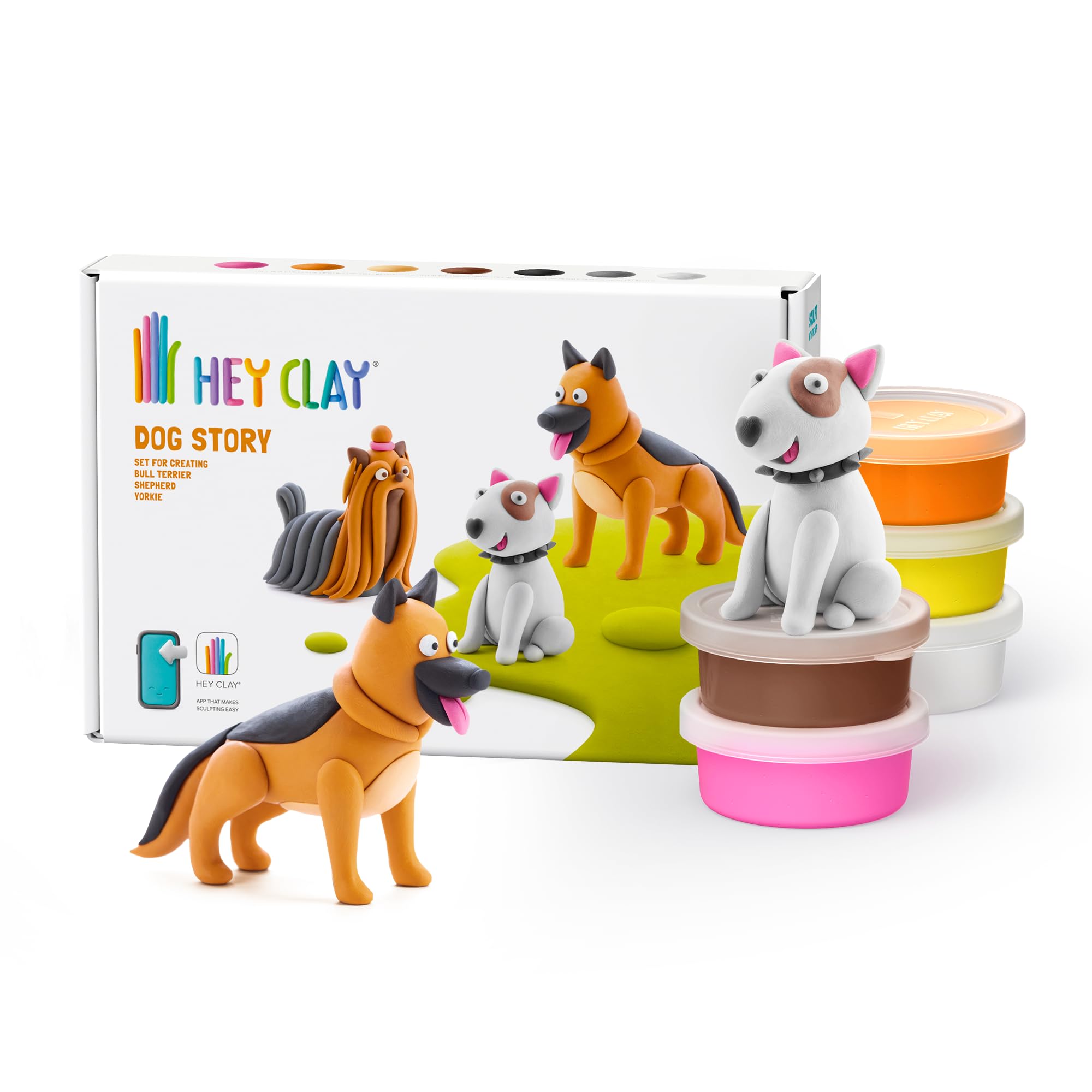 Hey Clay Dog Story - Air-Dry Modeling Clay for Kids with Interactive App - Ages 3+ 1