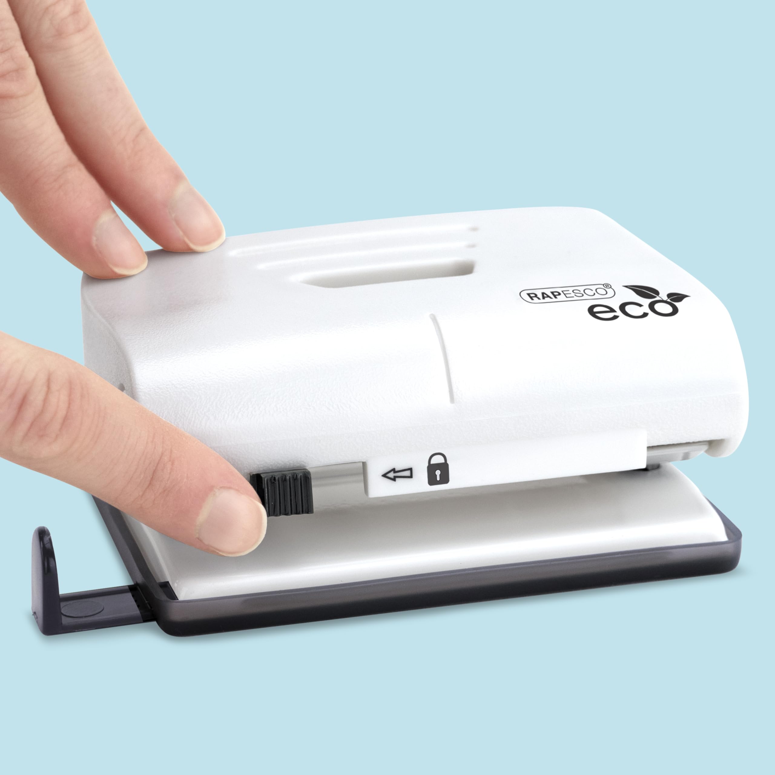RAPESCO 1522 ECO 2-Hole Punch - 22 Sheet Capacity | 6mm Holes | Soft White 3