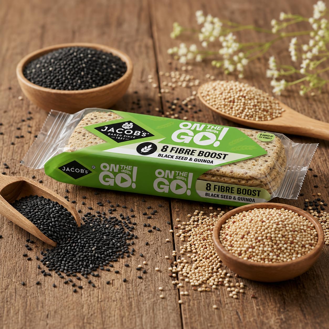 JACOB'S Fibre Boost Black Seed & Quinoa Crackers - 5 x 40g Packs | Wholegrain | Digestive Support 5