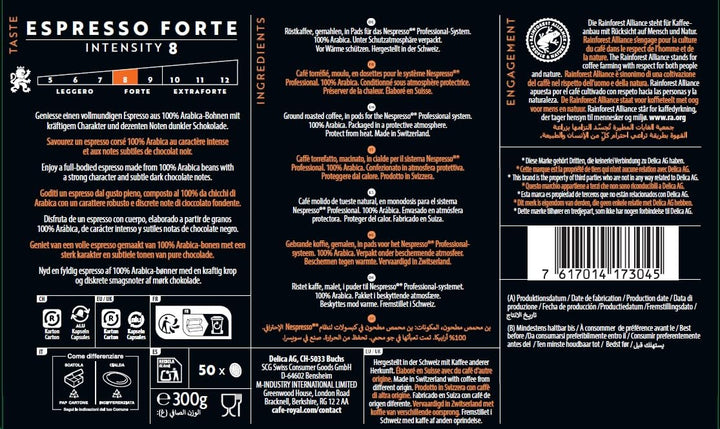 Café Royal Espresso Forte - 50 Professional Coffee Pads for Nespresso Business Solutions