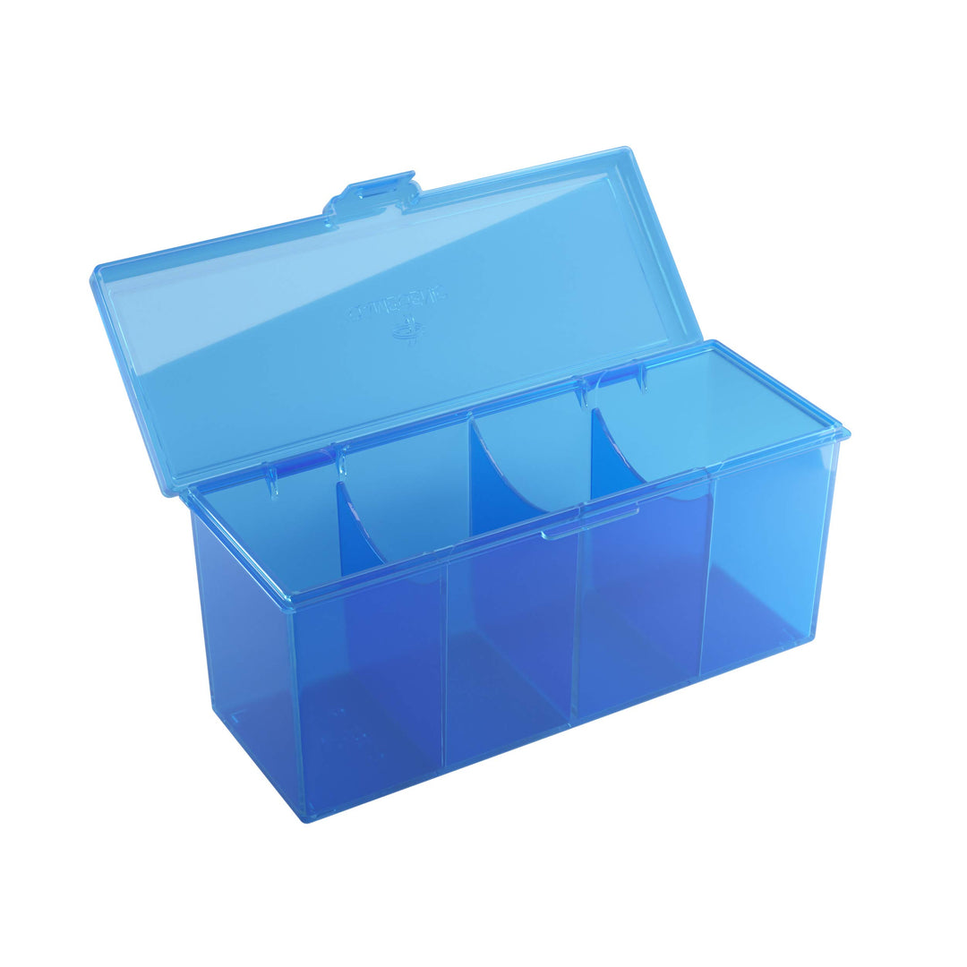 Gamegenic Fourtress 320-Card Deck Holder - Rigid Stackable Box with Lock, Blue
