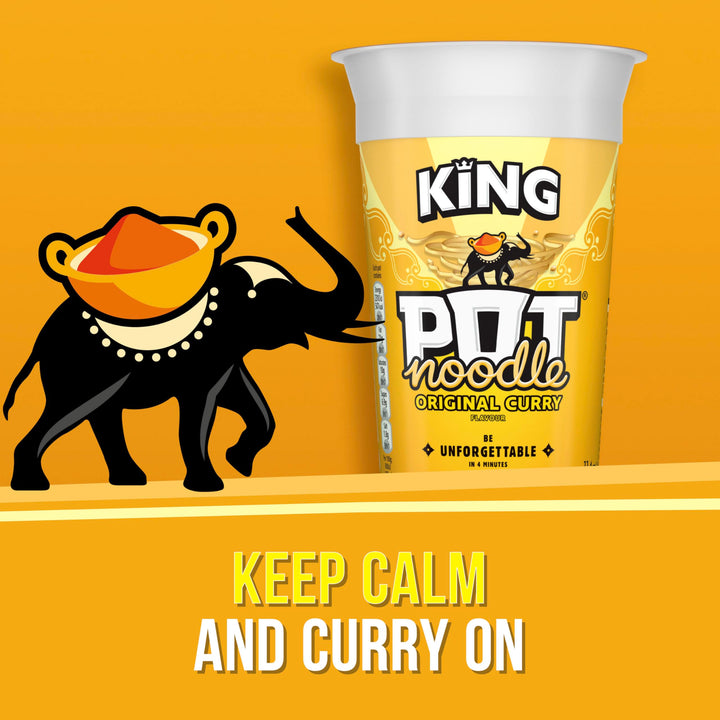 Pot Noodle King Size Original Curry Instant Vegetarian Noodle Snack 114g