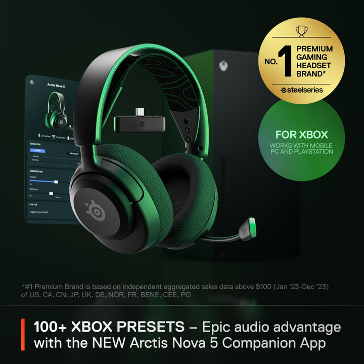 SteelSeries Arctis Nova 5X Wireless - Xbox Gaming Headset with 100+ Audio Presets