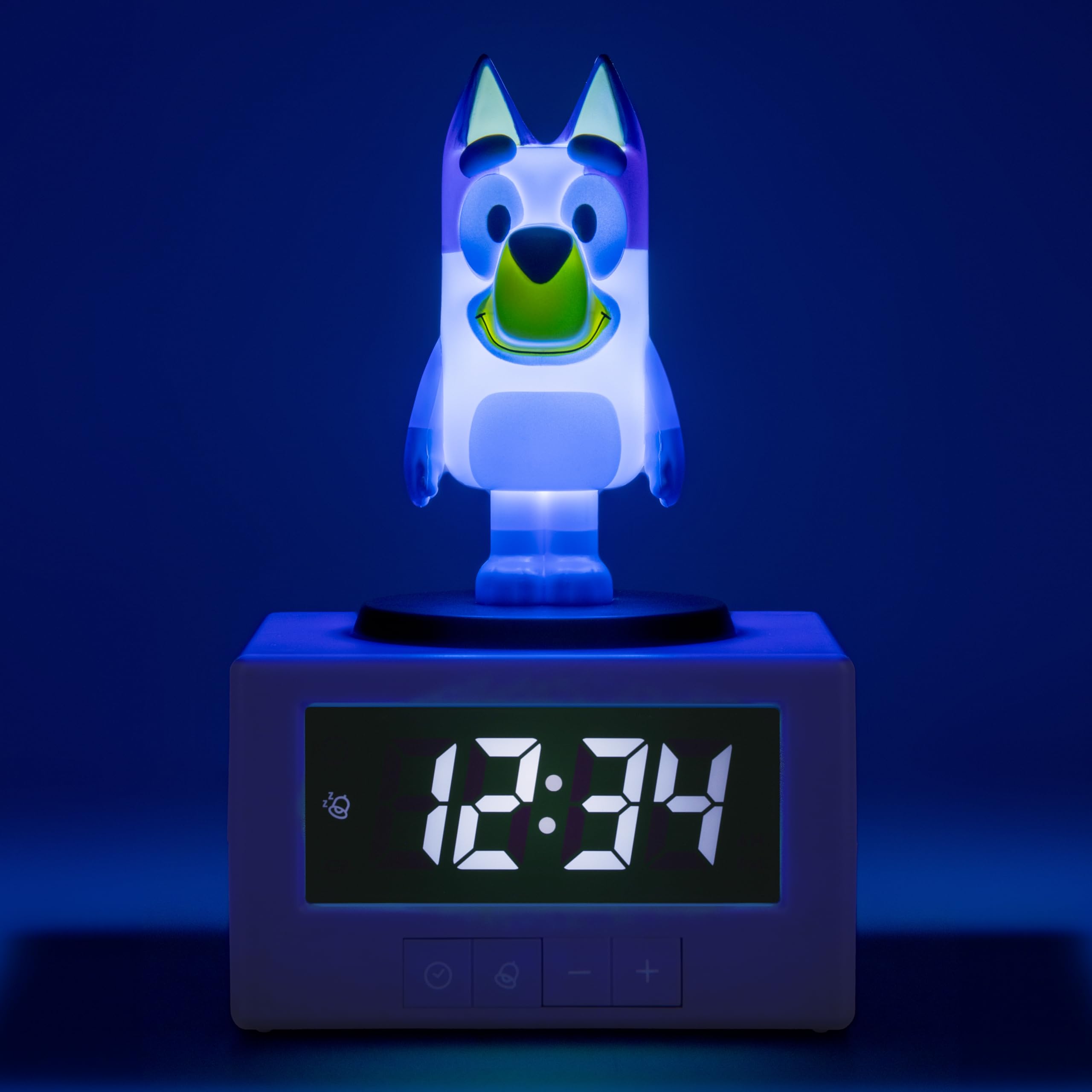 Paladone Bluey Digital Alarm Clock with Night Light & Music | Battery Powered | Snooze Function 4