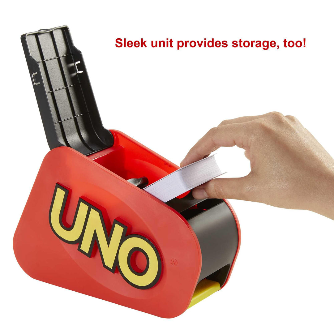 UNO Extreme Card Game with Random-Action Launcher, Lights & Sounds, 112 Cards