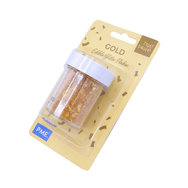 PME Gold Sparkling Glitter Flakes for Cake Decorating (7g) - Pack of 3