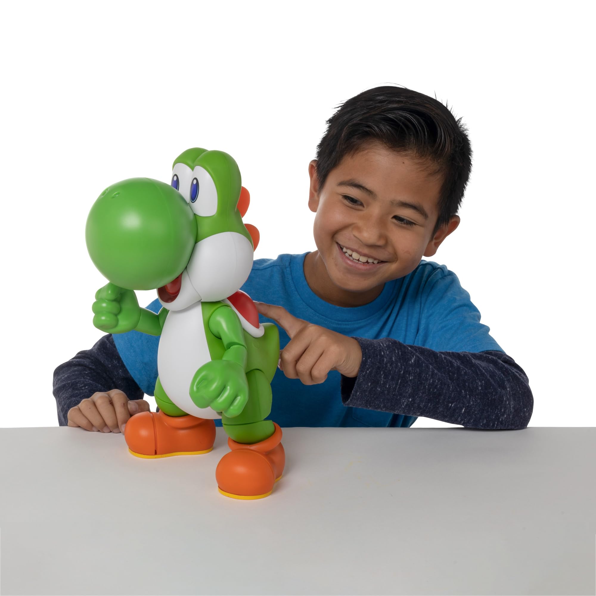 Super Mario Let's Go Yoshi Interactive Action Figure | 12" Tall | Ages 3+