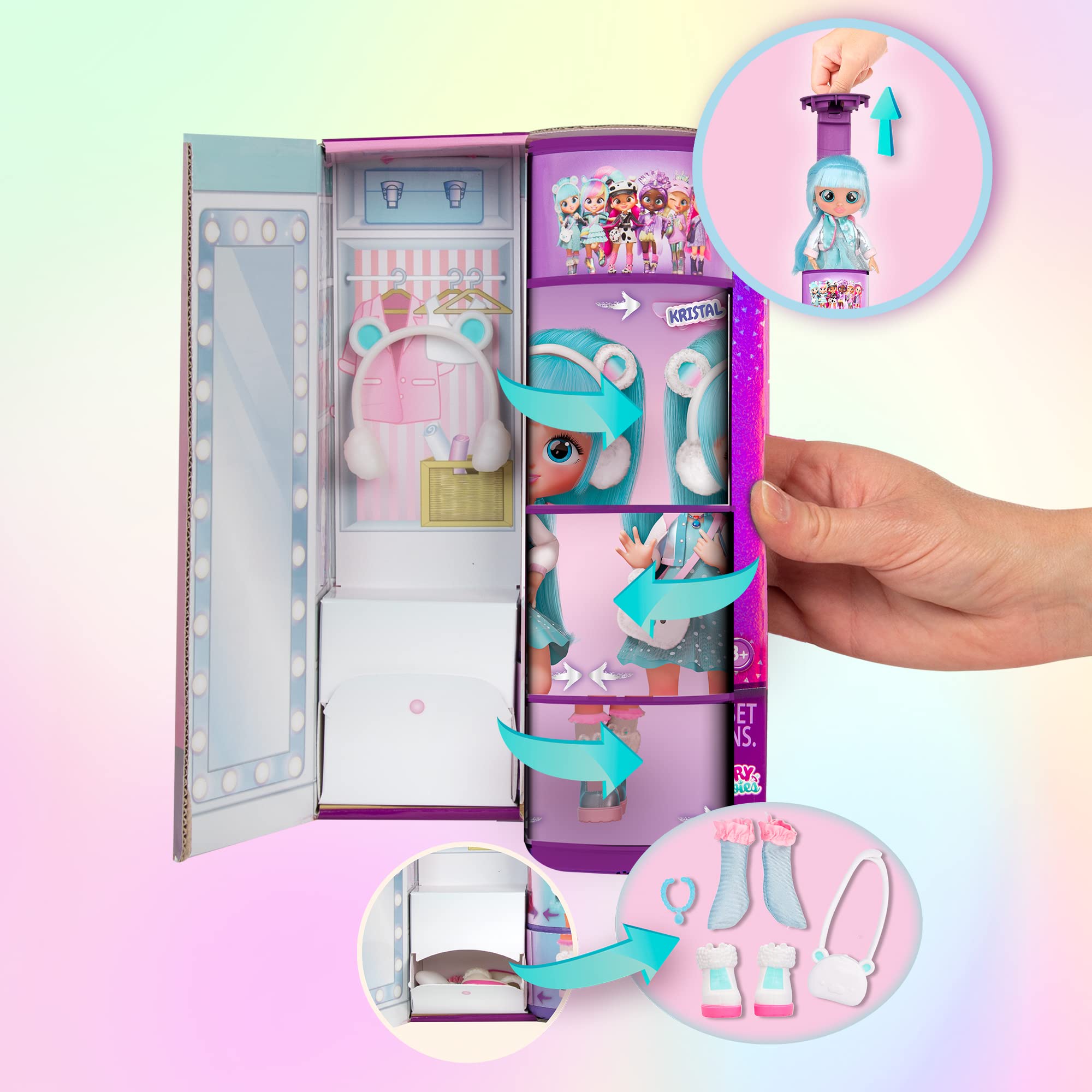 BFF by Cry Babies Kristal - Collectible Fashion Doll with Long Hair & 9 Accessories, Age 5+