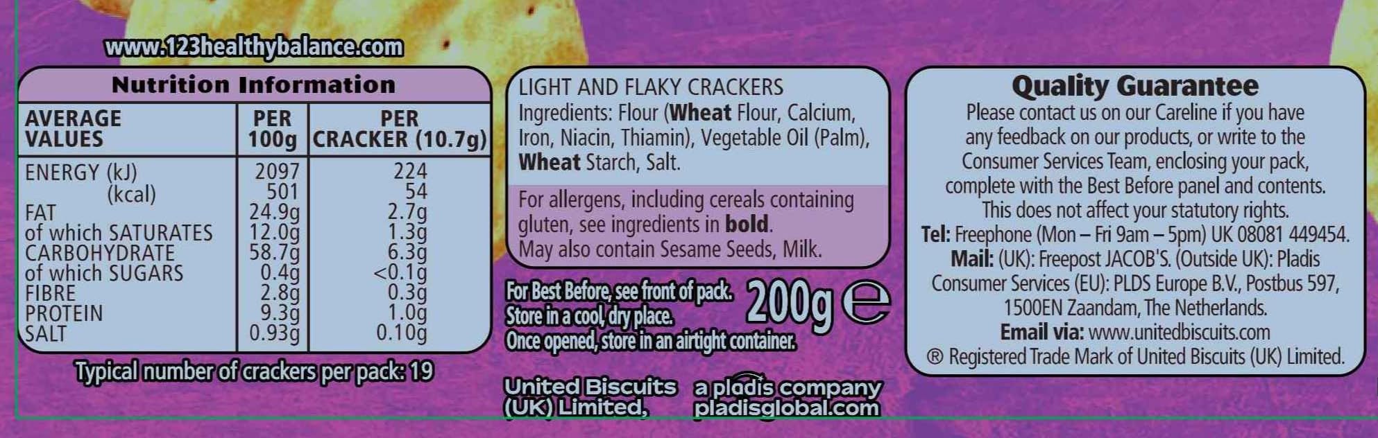 JACOB'S Butter Puffs Crackers - Light & Flaky Pastry Style Biscuit | 200g Pack 6