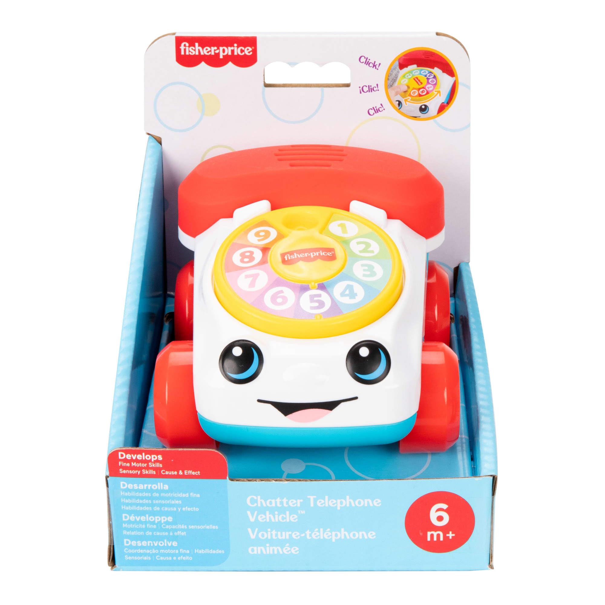 Fisher-Price Chatter Telephone Vehicle Push-Along Toy | Ages 6+ Months | JKD56 6