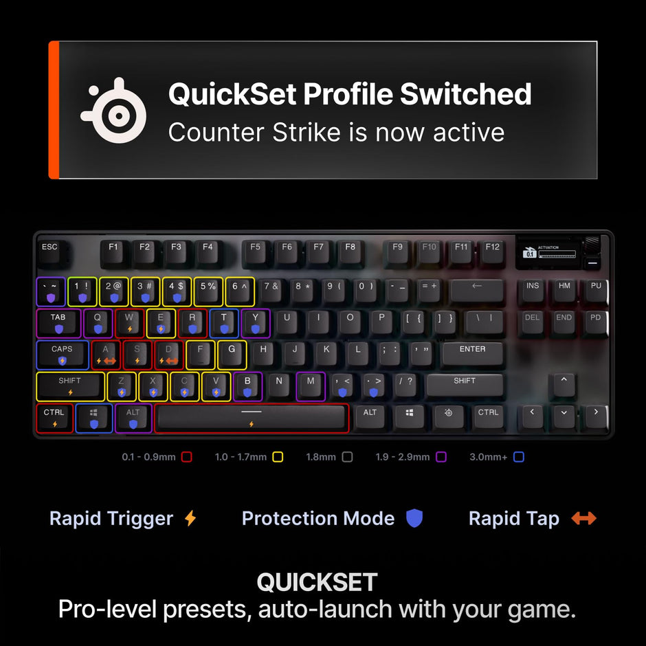 SteelSeries Apex Pro TKL Gen 3 Gaming Keyboard - Hall Effect Switches
