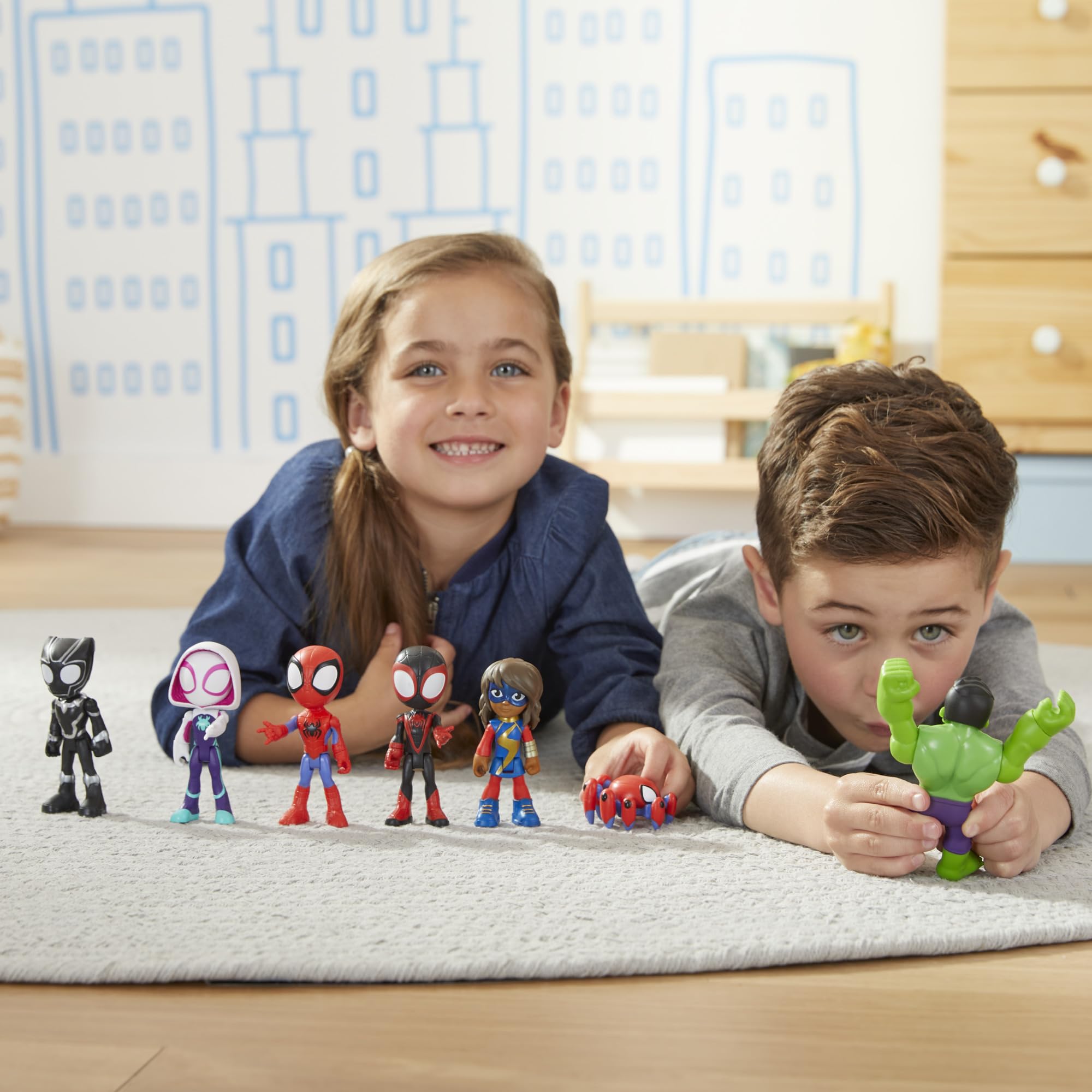 SPIDEY AND HIS AMAZING FRIENDS Team Spidey and Friends Figure Collection - 7 Action Figures, Ages 3+ 4