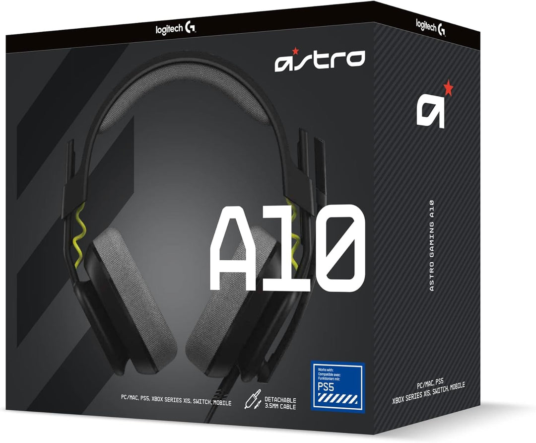 ASTRO A10 Gaming Headset Gen 2 - Wired Over-Ear Headset with Flip-to-Mute Mic for PC, PS4, PS5, Xbox, Switch