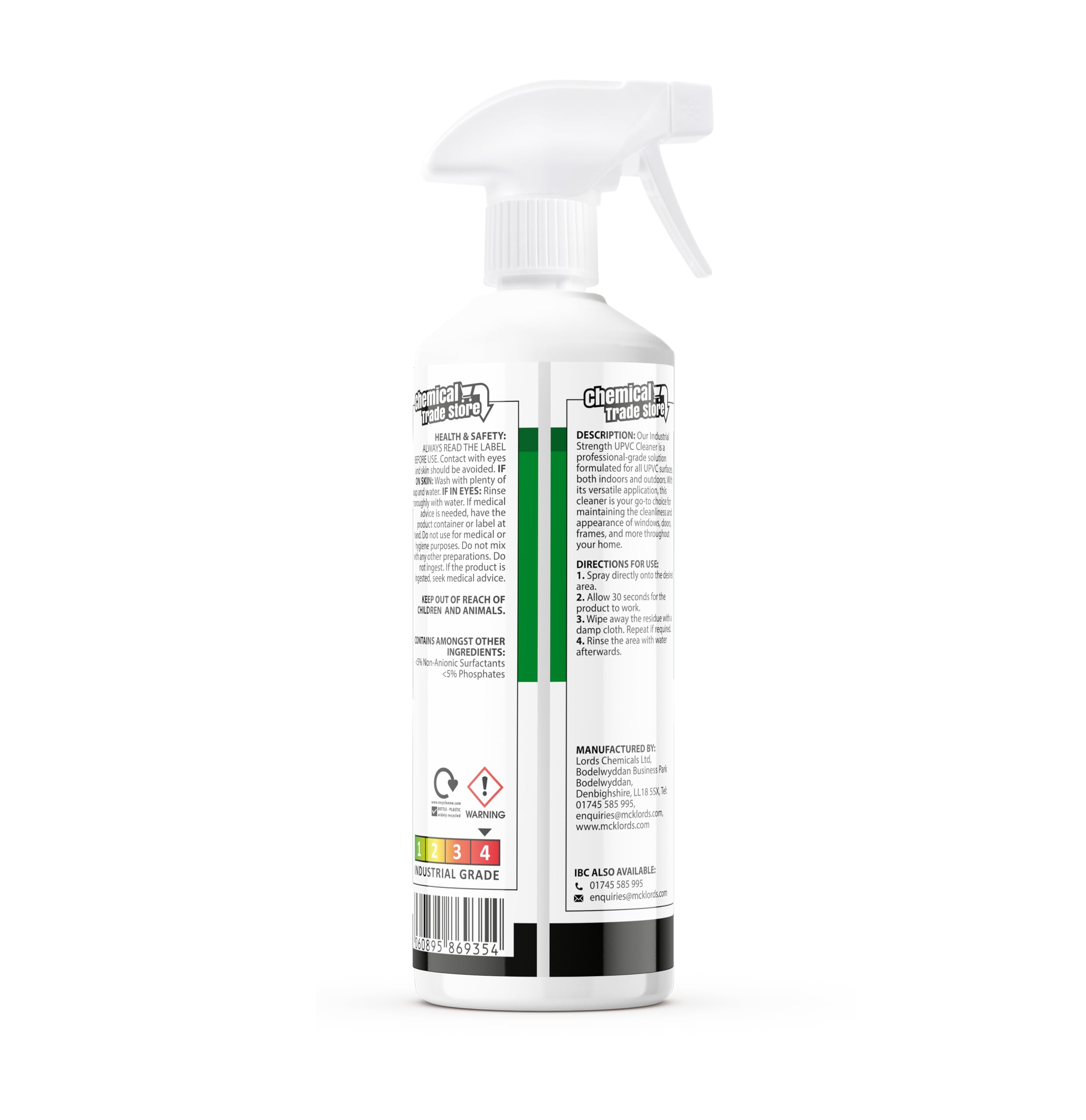 Chemical Trade Store UPVC Cleaner - Industrial Strength for Doors, Windows, Plastic | 1L Liquid 7