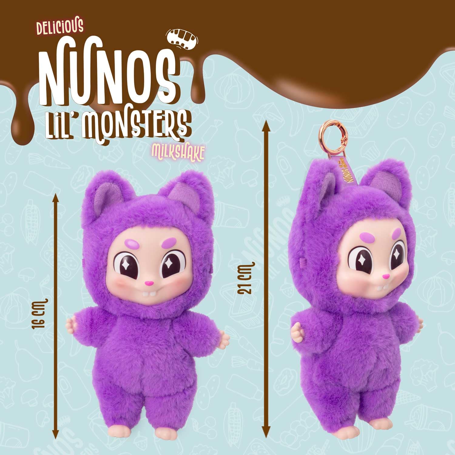 CRAZE NUNOS Lil’ Monsters Soft Doll Plush Toy Keyring | Collectable | Unisex Kids 6