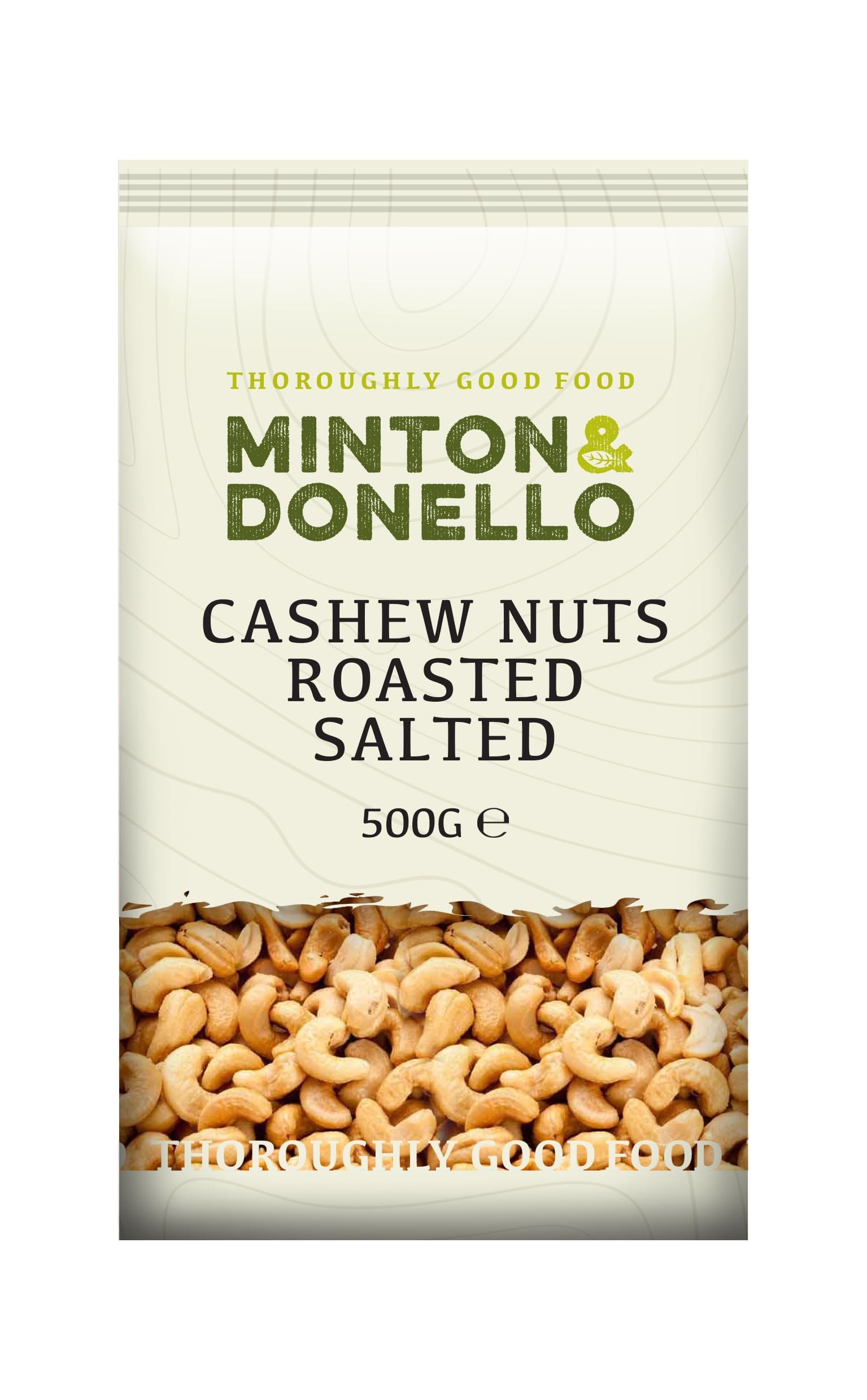 Minton &amp; Donello Geröstete und gesalzene Cashewnüsse, 500-g-Packung