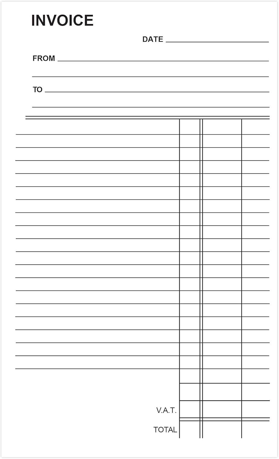 Silvine Duplicate Invoice Book - Numbered 1-100 with index sheet (210 x 127mm) [Pack of 6]