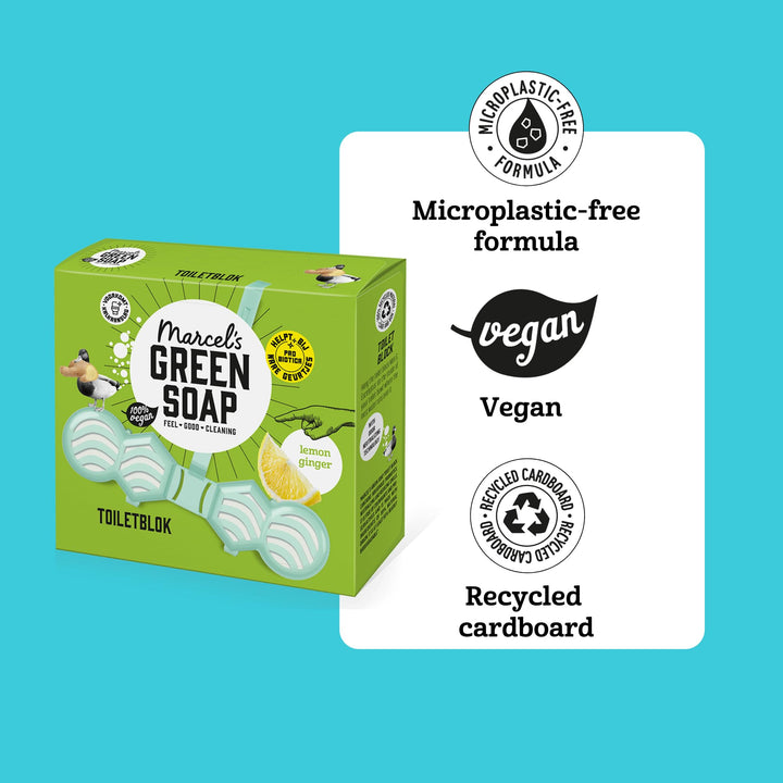 Marcel's Green Soap - Lemon & Ginger Toilet Block Fragrant Freshener