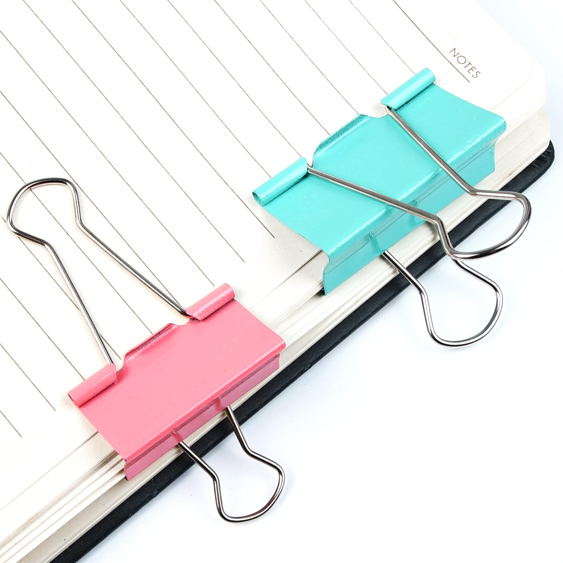 NORTHERN BROTHERS Large Metal Foldback Binder Clips - Assorted Colors, 41mm & 51mm Sizes, 30 Pack 3