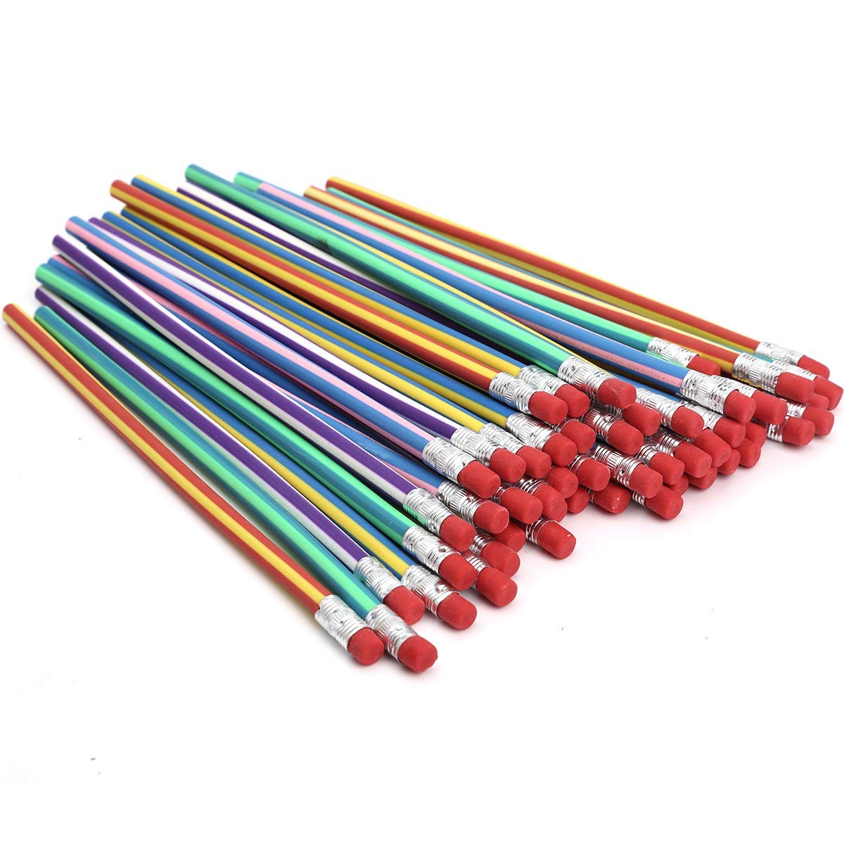 AHG 30 Pcs Soft Flexible Bendy Pencils with Eraser | Twistable Wood Material | Mixed Colors 5