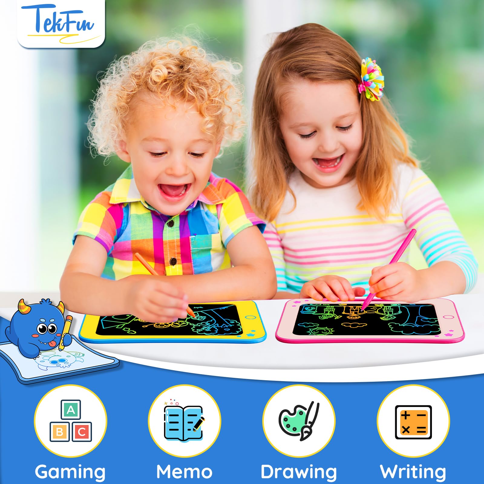 TEKFUN 8.5 Inch LCD Writing Tablet for Kids - Educational Drawing Board for 3-8 Year Olds 2