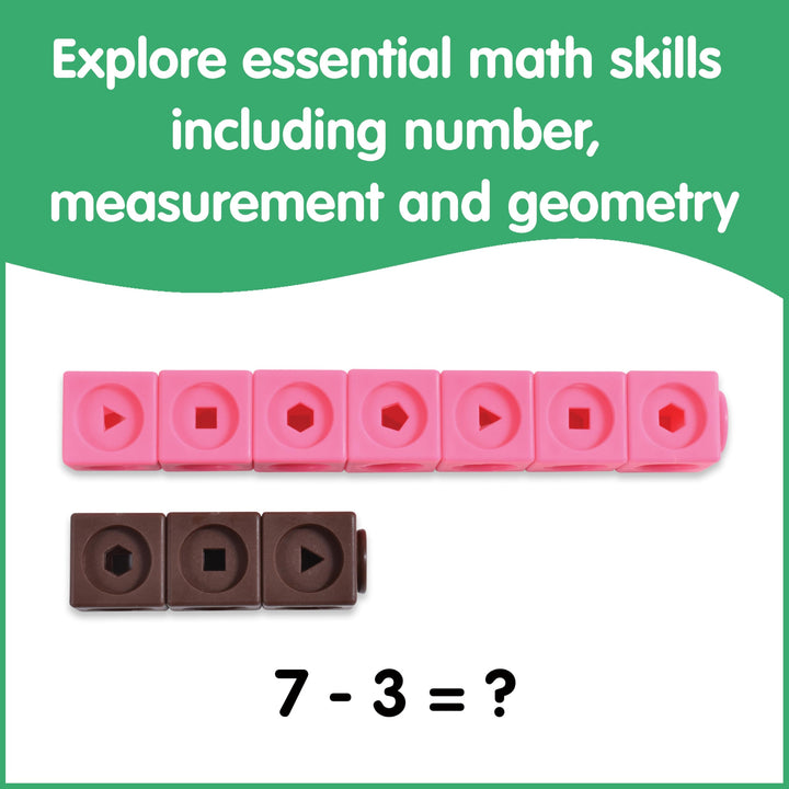 EDX Education Math Cubes - 100-Piece Linking Cube Set for Early Learning