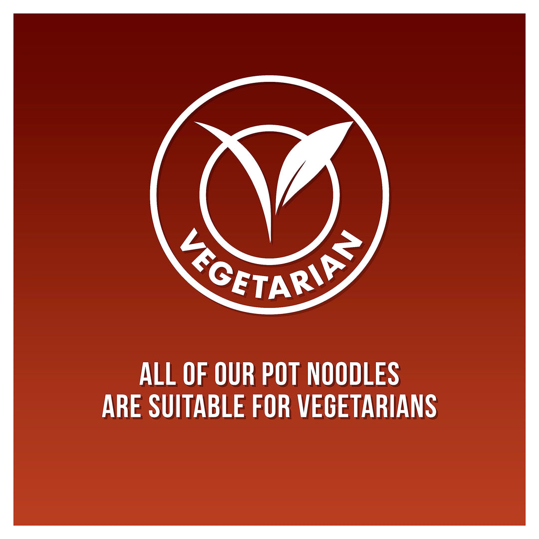 Pot Noodle Beef & Tomato Flavour King Pot – 12 x 114g Vegetarian Instant Noodles