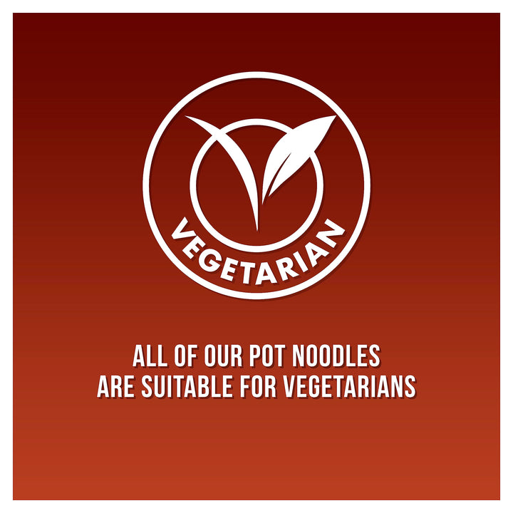 Pot Noodle Beef & Tomato Flavour King Pot – 12 x 114g Vegetarian Instant Noodles