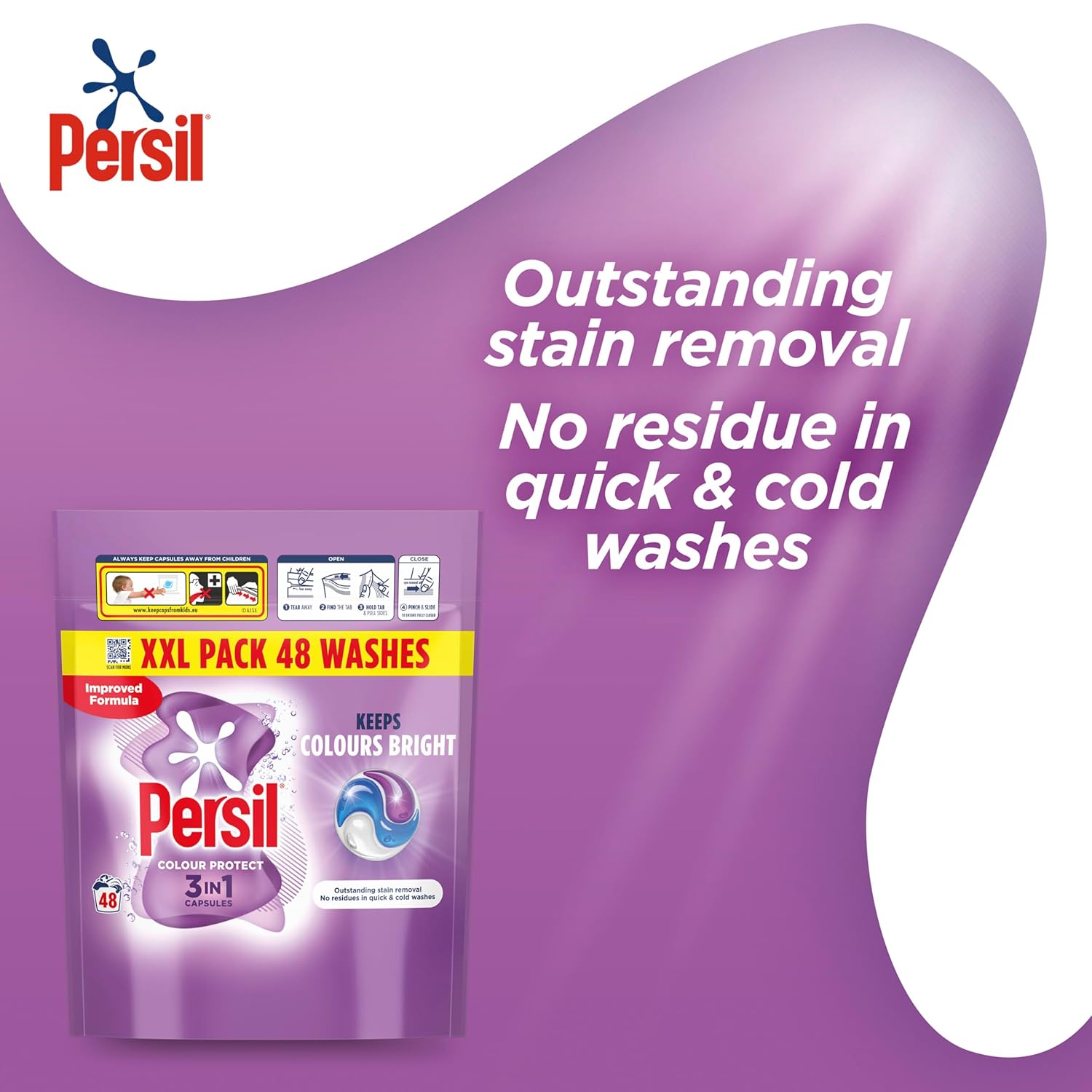 Persil - Colour Protect 3 in 1 Washing Capsules 48 Washes 3
