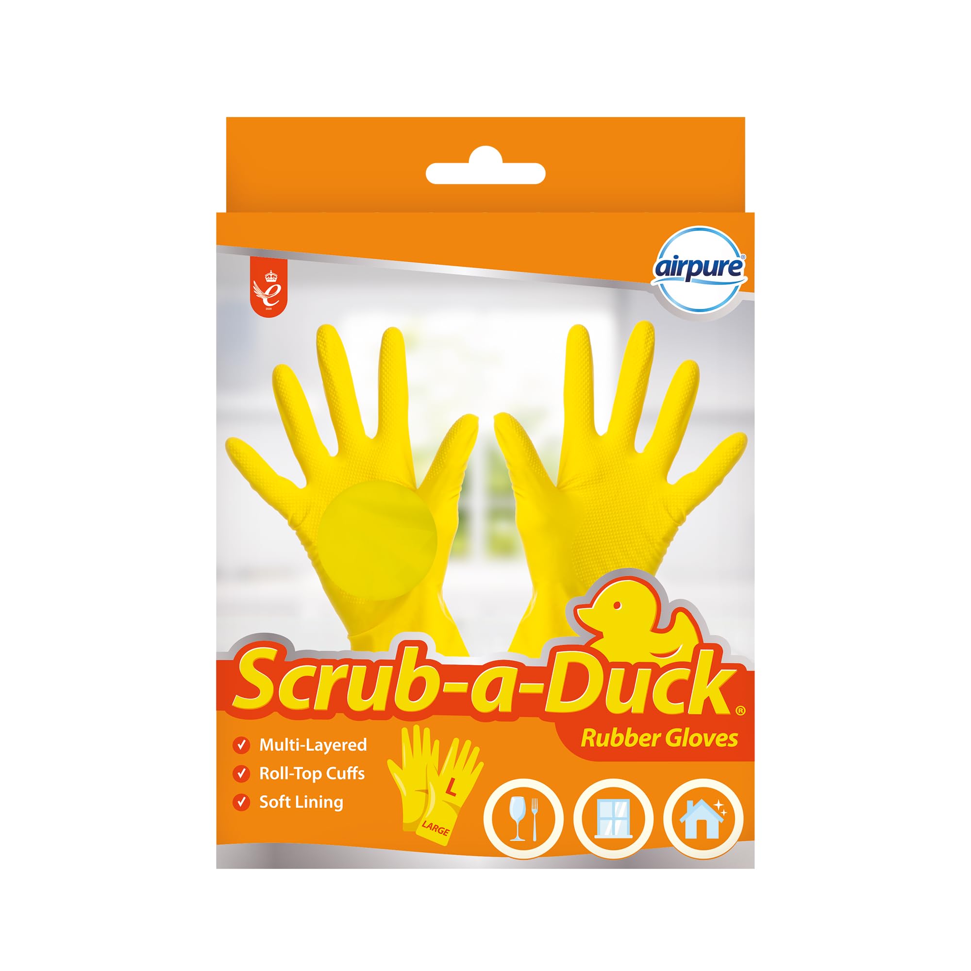 airpure Rubber Cleaning Gloves - Size L Yellow | Water Resistant | Multi Layered 1