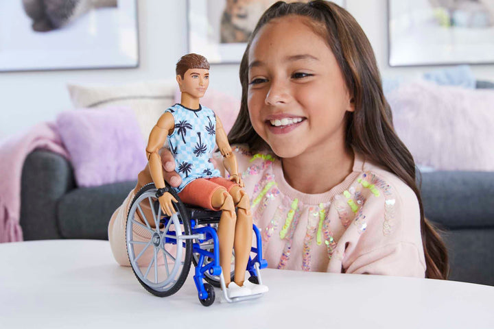 Ken Doll with Wheelchair & Ramp - Barbie Fashionistas Action Figure for Kids 3+