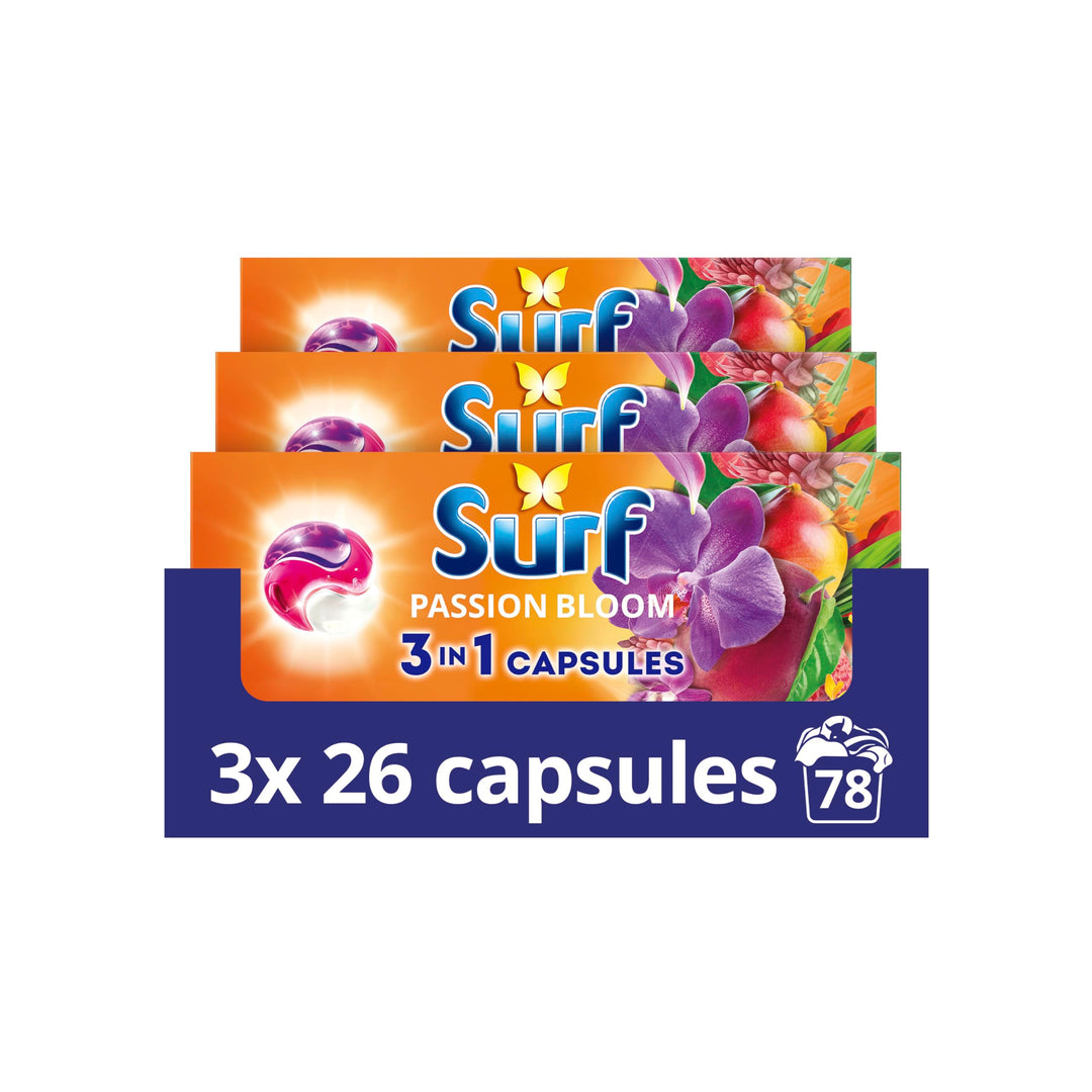 Surf Passion Bloom Laundry Detergent Capsules 3-in-1 (78 Washes)