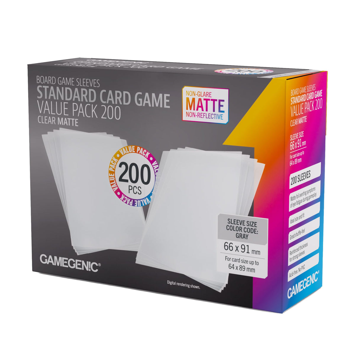 Gamegenic Unit Matte Sleeves Value Pack - 200 Sleeves | Clear | 100 Microns Thick 2